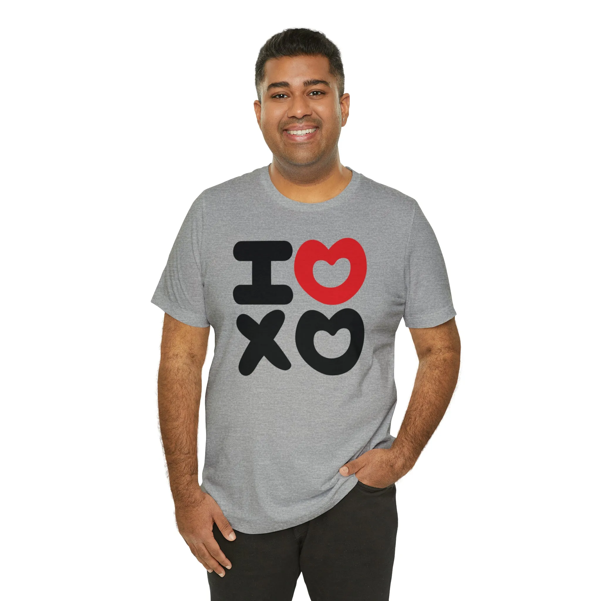 I Love XO Happy Valentine's Day T-Shirt | Sweetheart Love Tee |  Bella Canvas 3001 Unisex |  I Love You Short Sleeve Tshirt