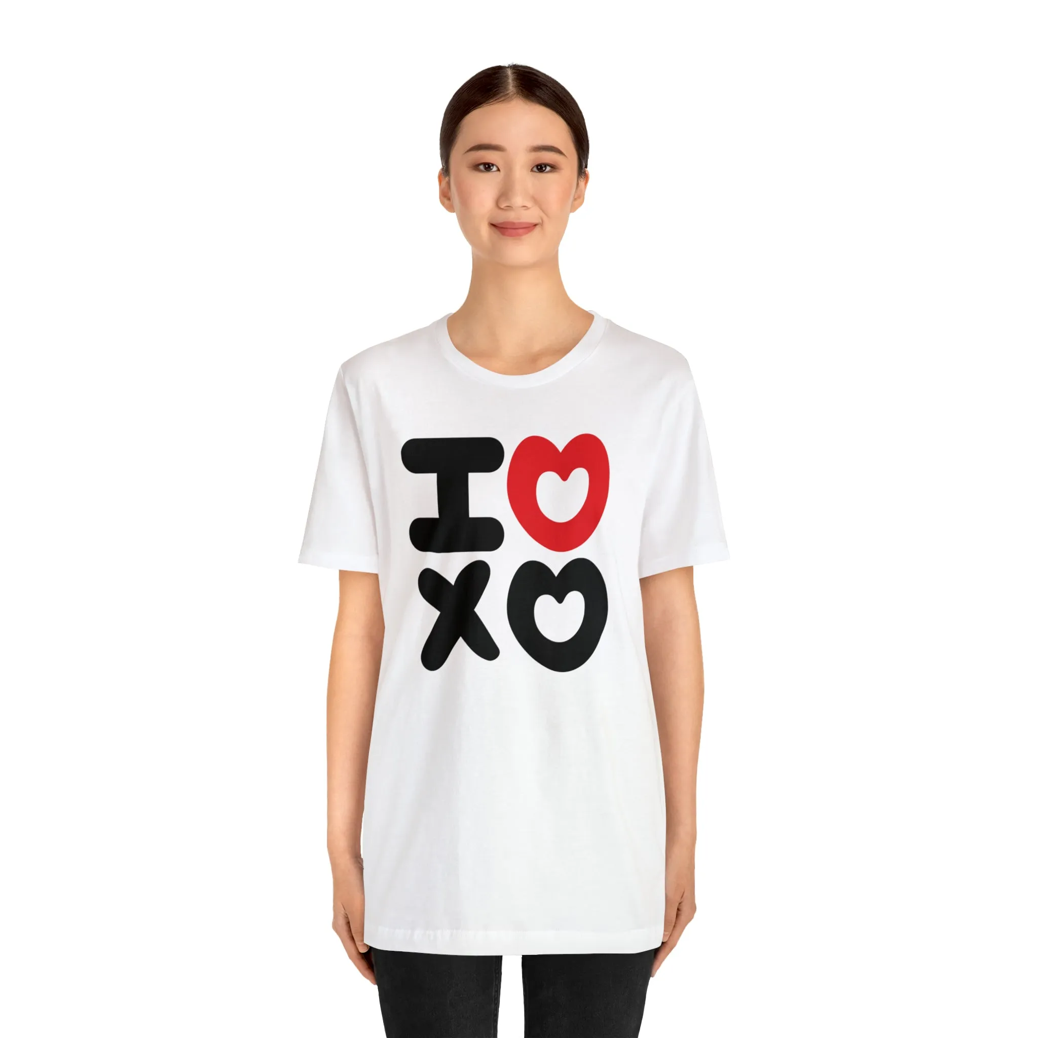 I Love XO Happy Valentine's Day T-Shirt | Sweetheart Love Tee |  Bella Canvas 3001 Unisex |  I Love You Short Sleeve Tshirt