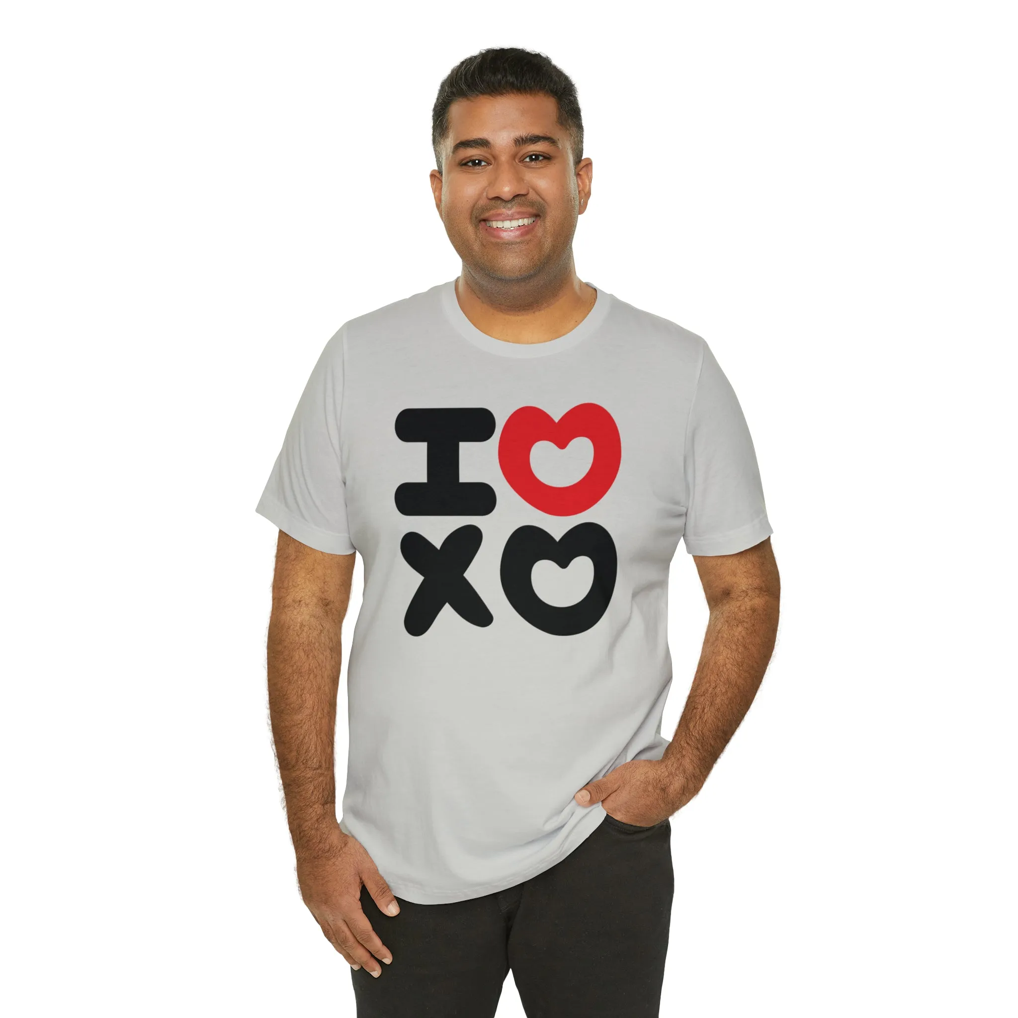 I Love XO Happy Valentine's Day T-Shirt | Sweetheart Love Tee |  Bella Canvas 3001 Unisex |  I Love You Short Sleeve Tshirt