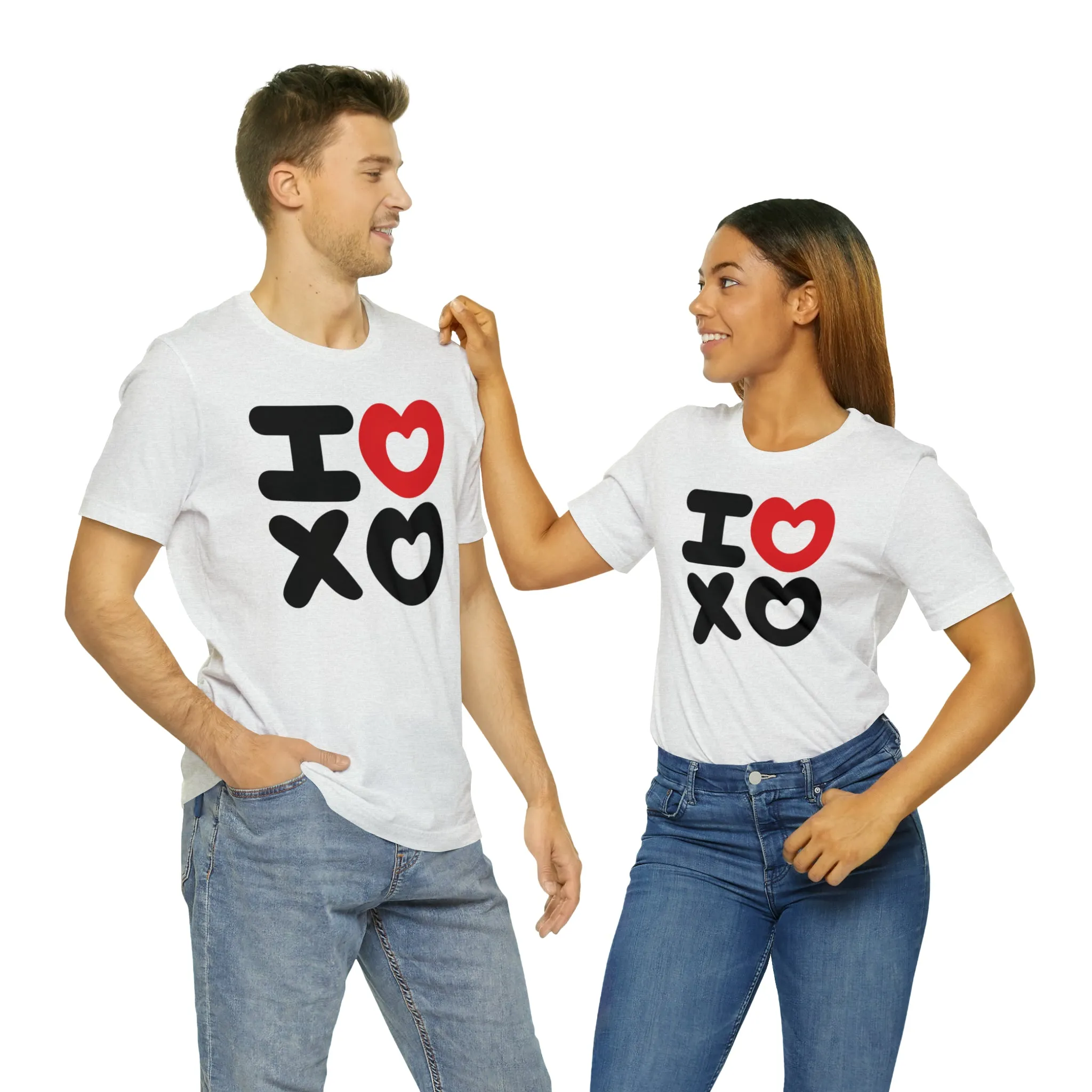 I Love XO Happy Valentine's Day T-Shirt | Sweetheart Love Tee |  Bella Canvas 3001 Unisex |  I Love You Short Sleeve Tshirt