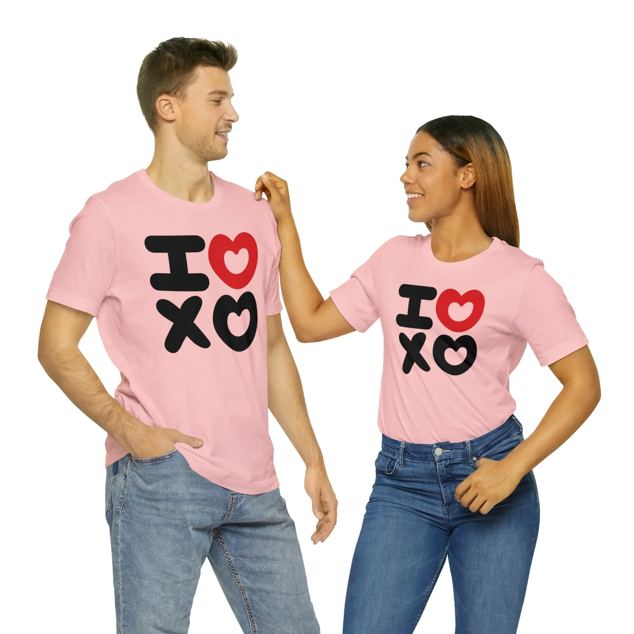 I Love XO Happy Valentine's Day T-Shirt | Sweetheart Love Tee |  Bella Canvas 3001 Unisex |  I Love You Short Sleeve Tshirt