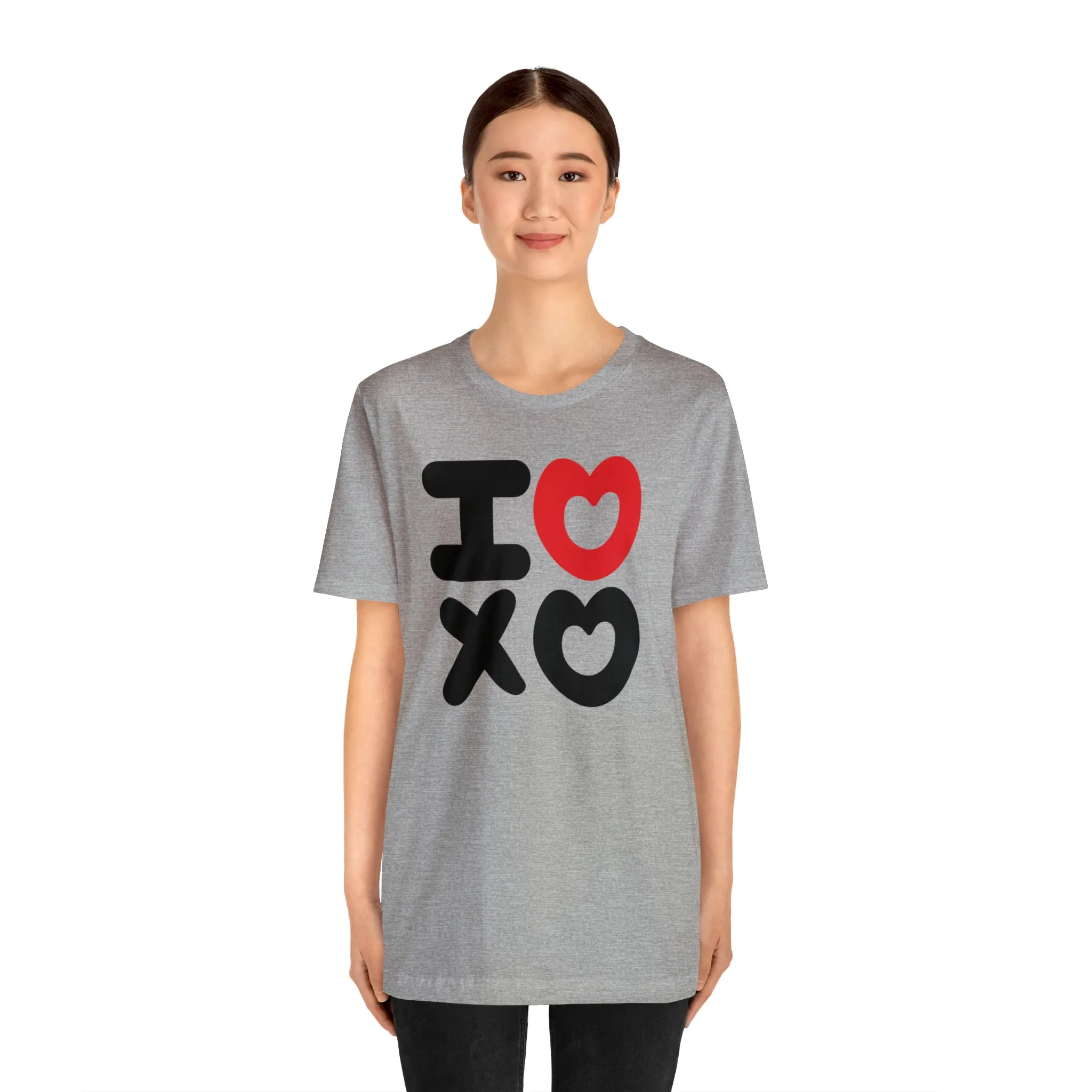 I Love XO Happy Valentine's Day T-Shirt | Sweetheart Love Tee |  Bella Canvas 3001 Unisex |  I Love You Short Sleeve Tshirt