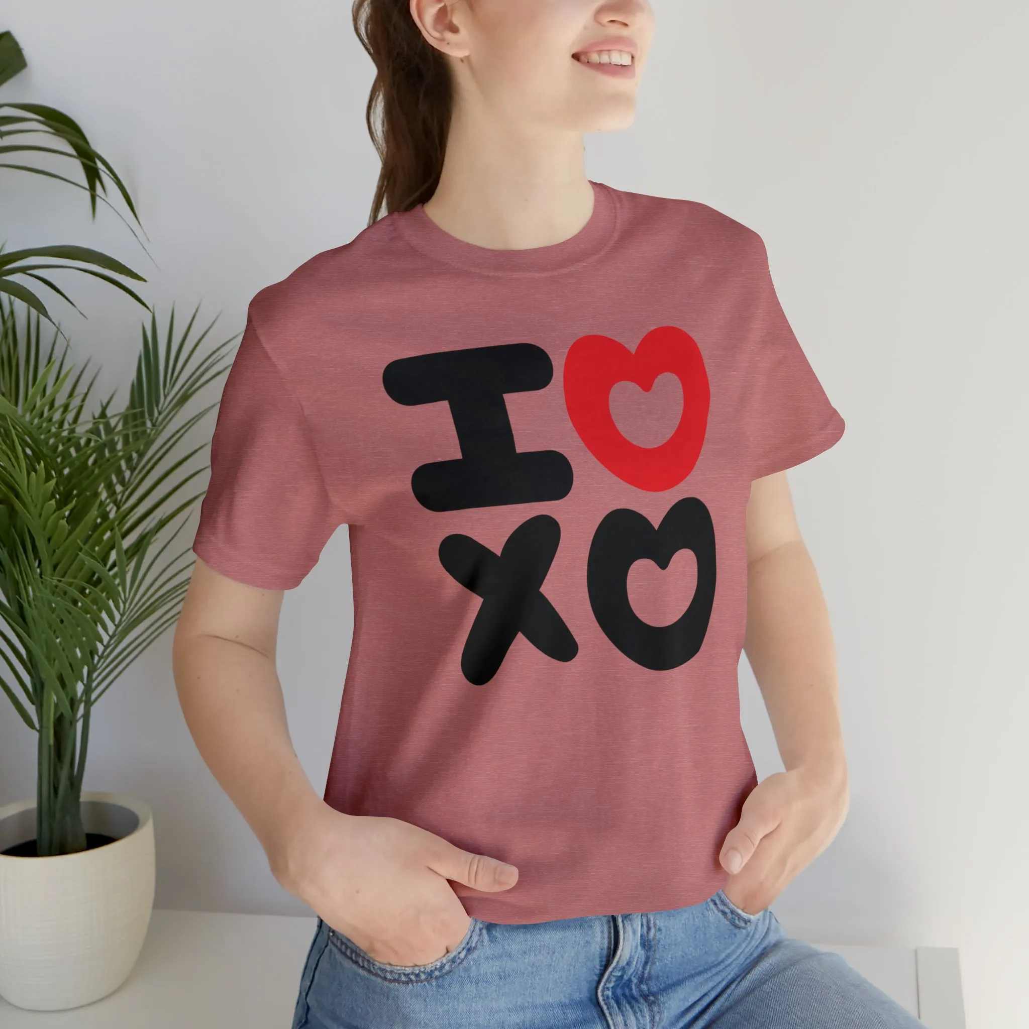 I Love XO Happy Valentine's Day T-Shirt | Sweetheart Love Tee |  Bella Canvas 3001 Unisex |  I Love You Short Sleeve Tshirt