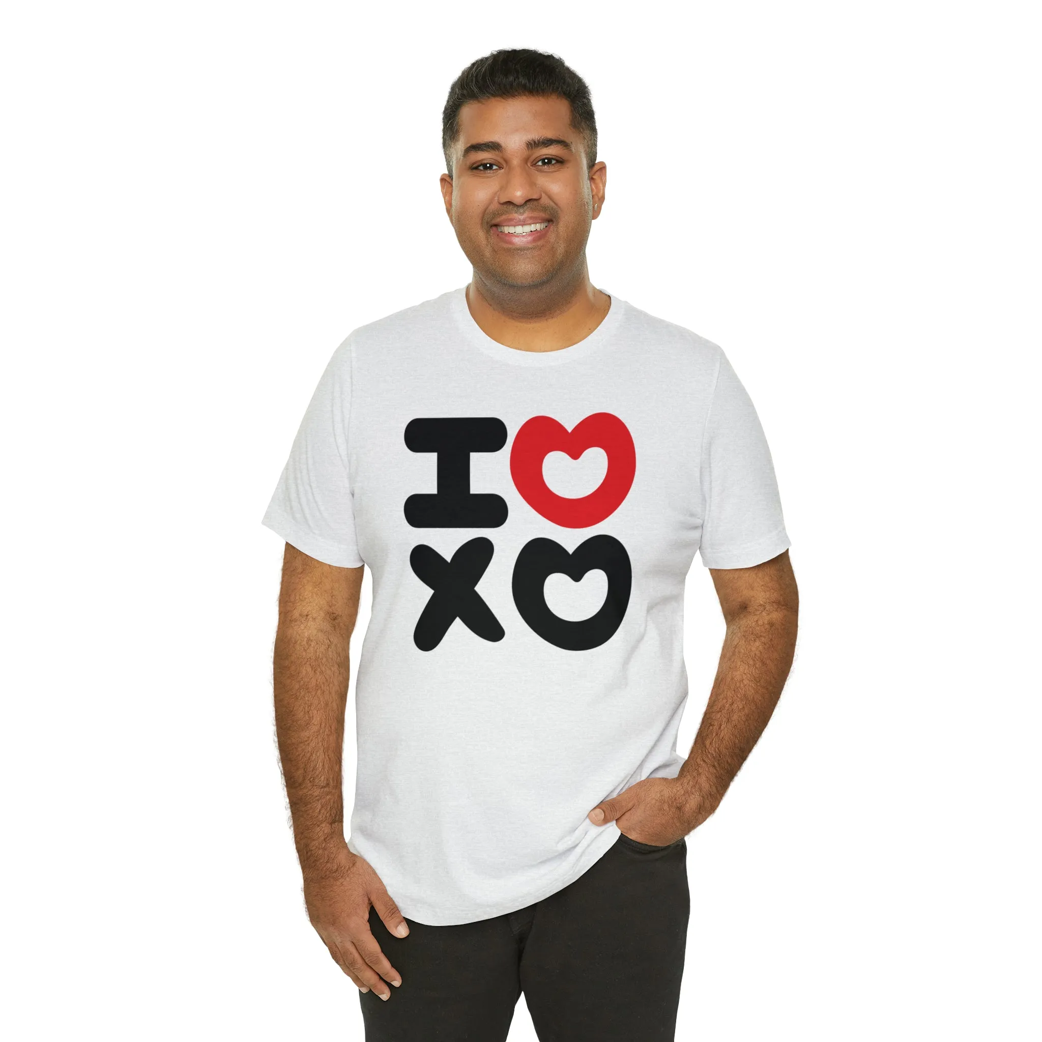 I Love XO Happy Valentine's Day T-Shirt | Sweetheart Love Tee |  Bella Canvas 3001 Unisex |  I Love You Short Sleeve Tshirt