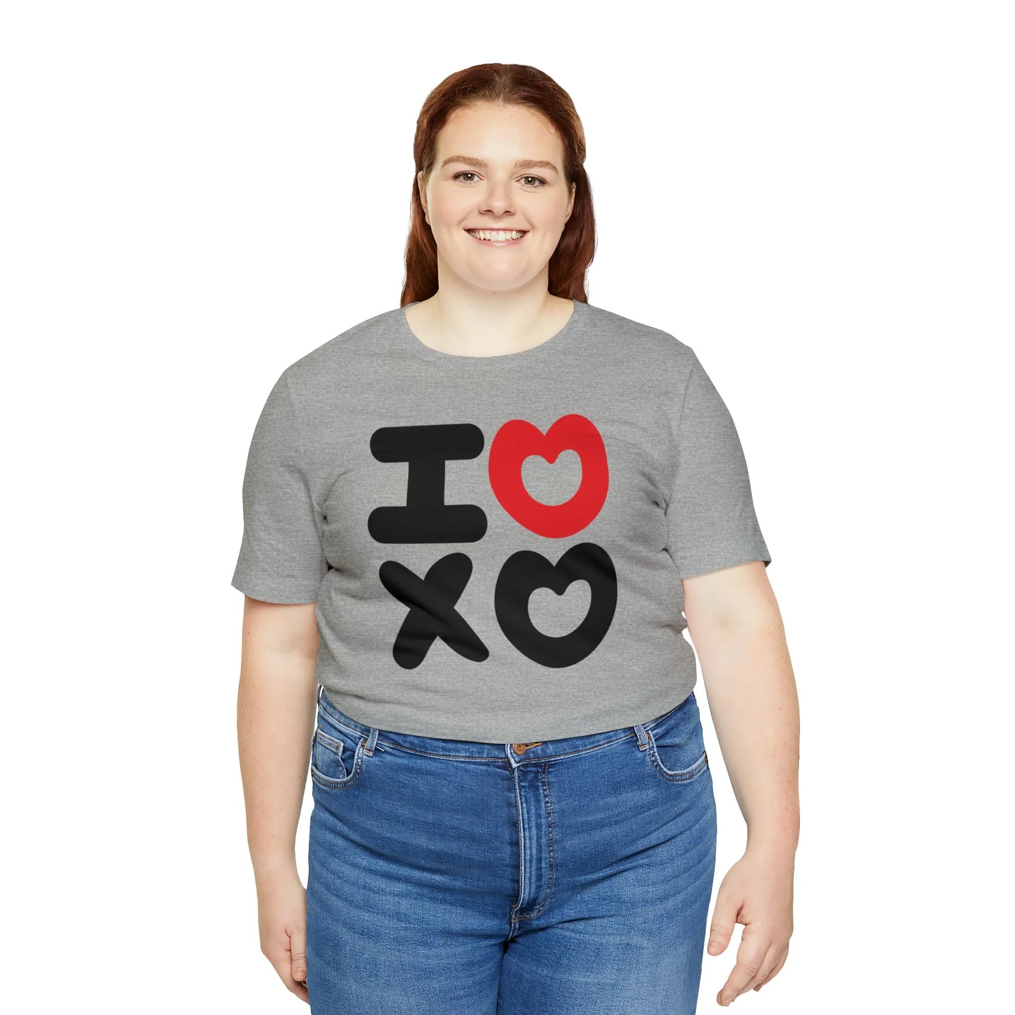 I Love XO Happy Valentine's Day T-Shirt | Sweetheart Love Tee |  Bella Canvas 3001 Unisex |  I Love You Short Sleeve Tshirt