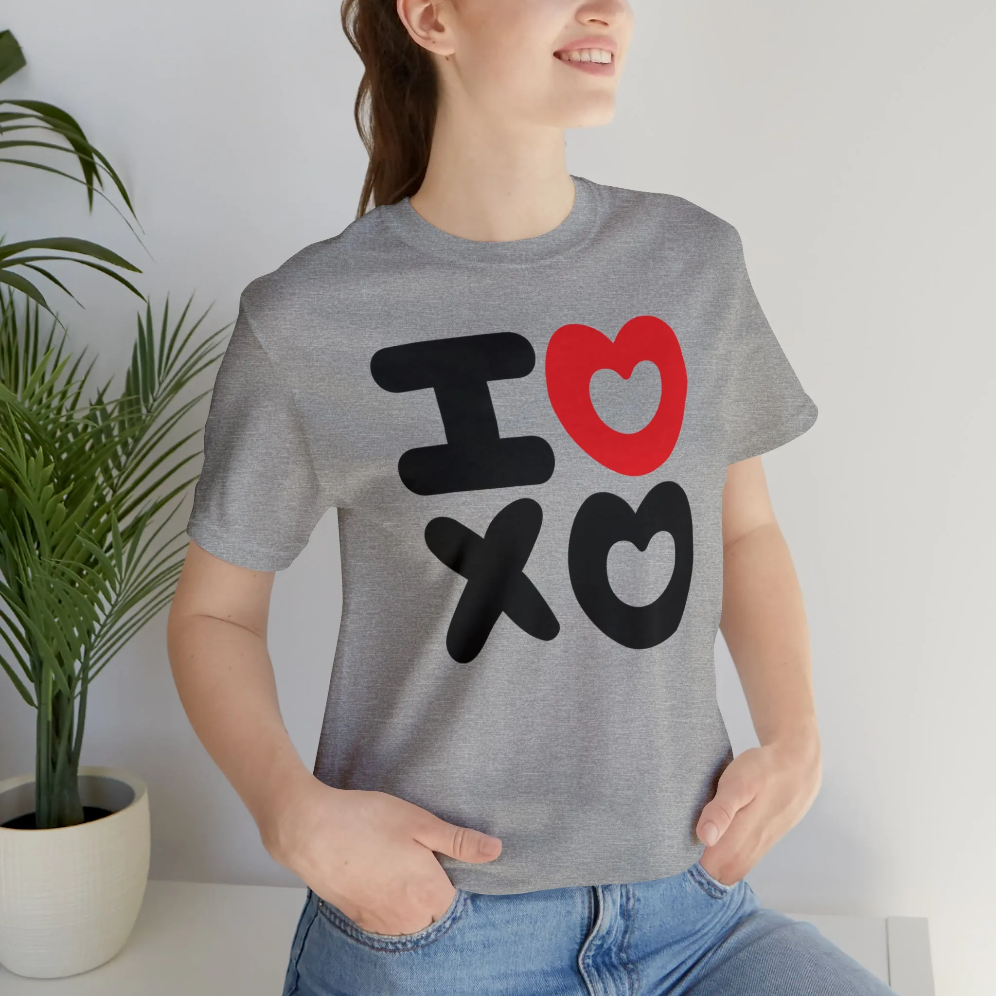 I Love XO Happy Valentine's Day T-Shirt | Sweetheart Love Tee |  Bella Canvas 3001 Unisex |  I Love You Short Sleeve Tshirt
