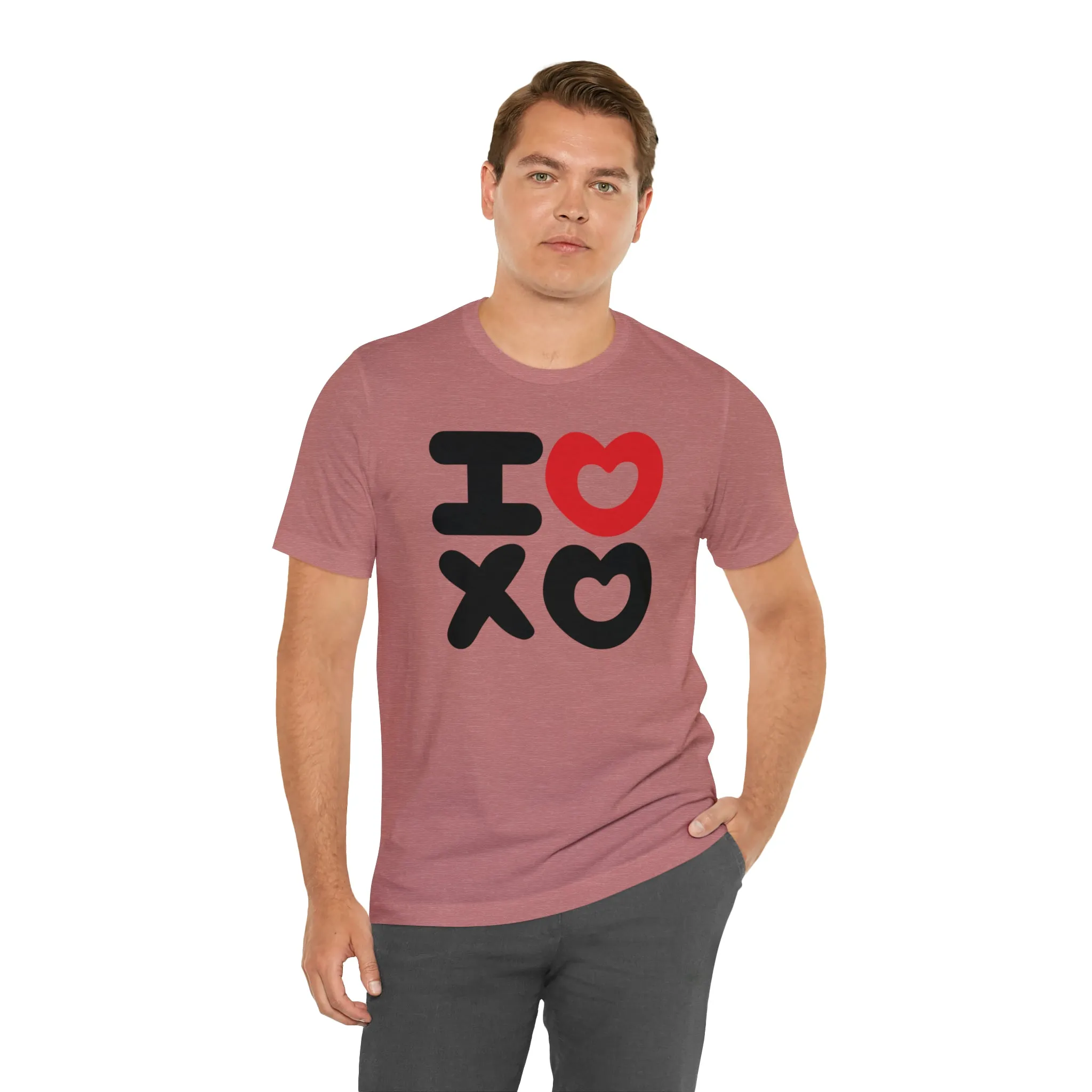 I Love XO Happy Valentine's Day T-Shirt | Sweetheart Love Tee |  Bella Canvas 3001 Unisex |  I Love You Short Sleeve Tshirt