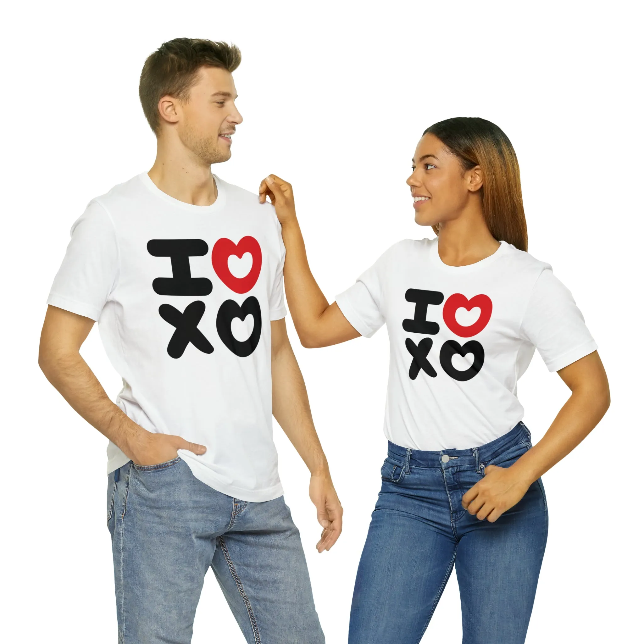 I Love XO Happy Valentine's Day T-Shirt | Sweetheart Love Tee |  Bella Canvas 3001 Unisex |  I Love You Short Sleeve Tshirt