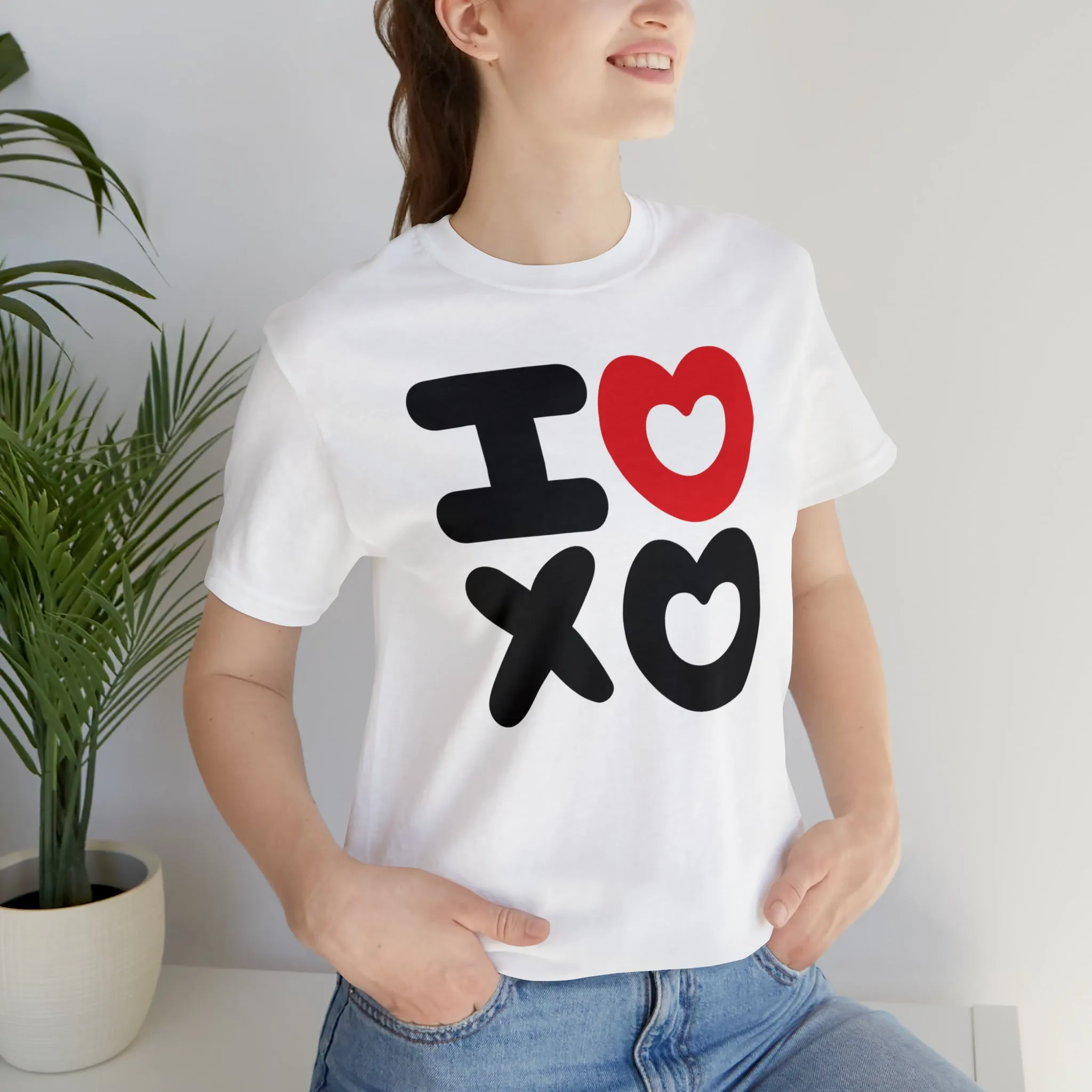 I Love XO Happy Valentine's Day T-Shirt | Sweetheart Love Tee |  Bella Canvas 3001 Unisex |  I Love You Short Sleeve Tshirt