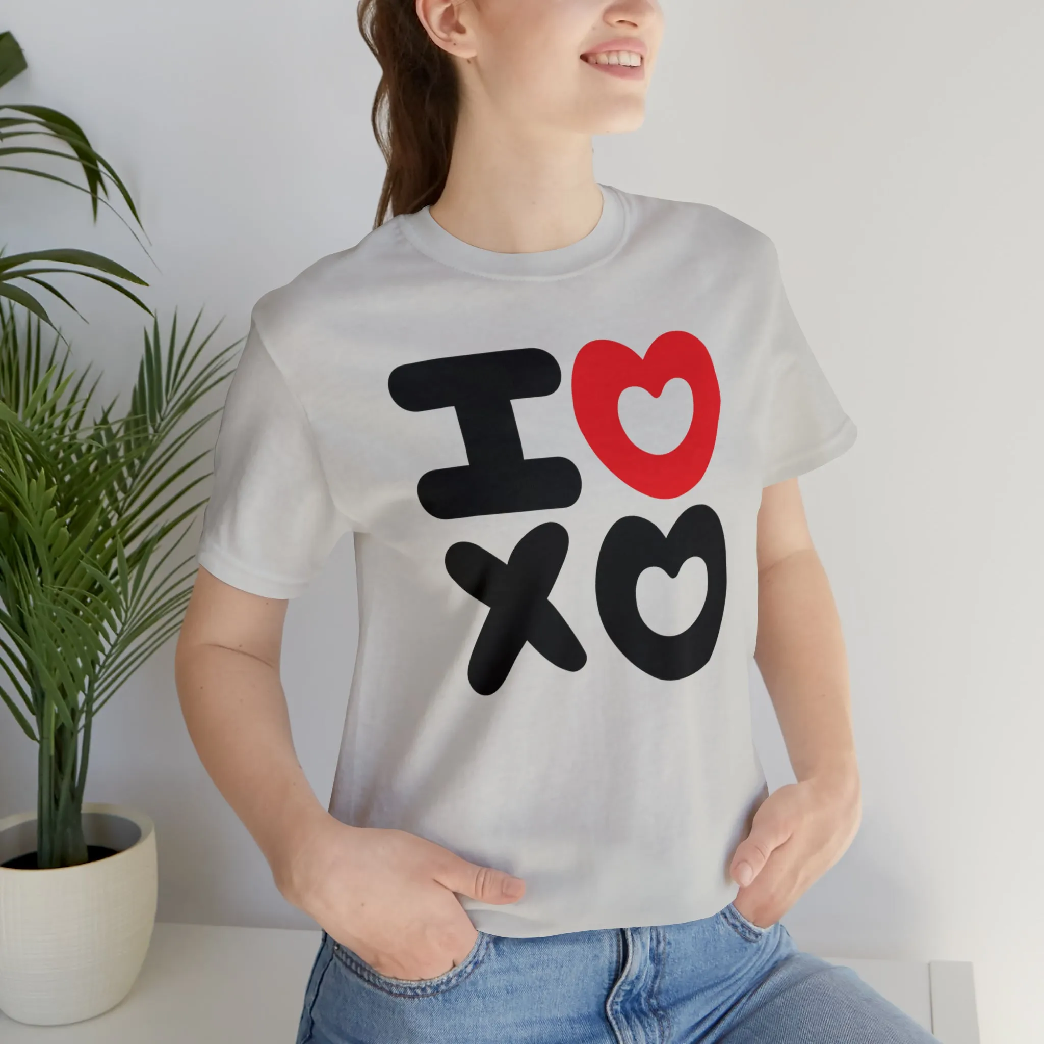 I Love XO Happy Valentine's Day T-Shirt | Sweetheart Love Tee |  Bella Canvas 3001 Unisex |  I Love You Short Sleeve Tshirt