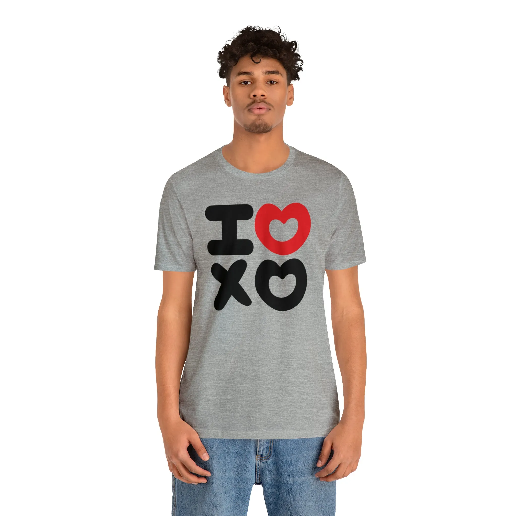 I Love XO Happy Valentine's Day T-Shirt | Sweetheart Love Tee |  Bella Canvas 3001 Unisex |  I Love You Short Sleeve Tshirt