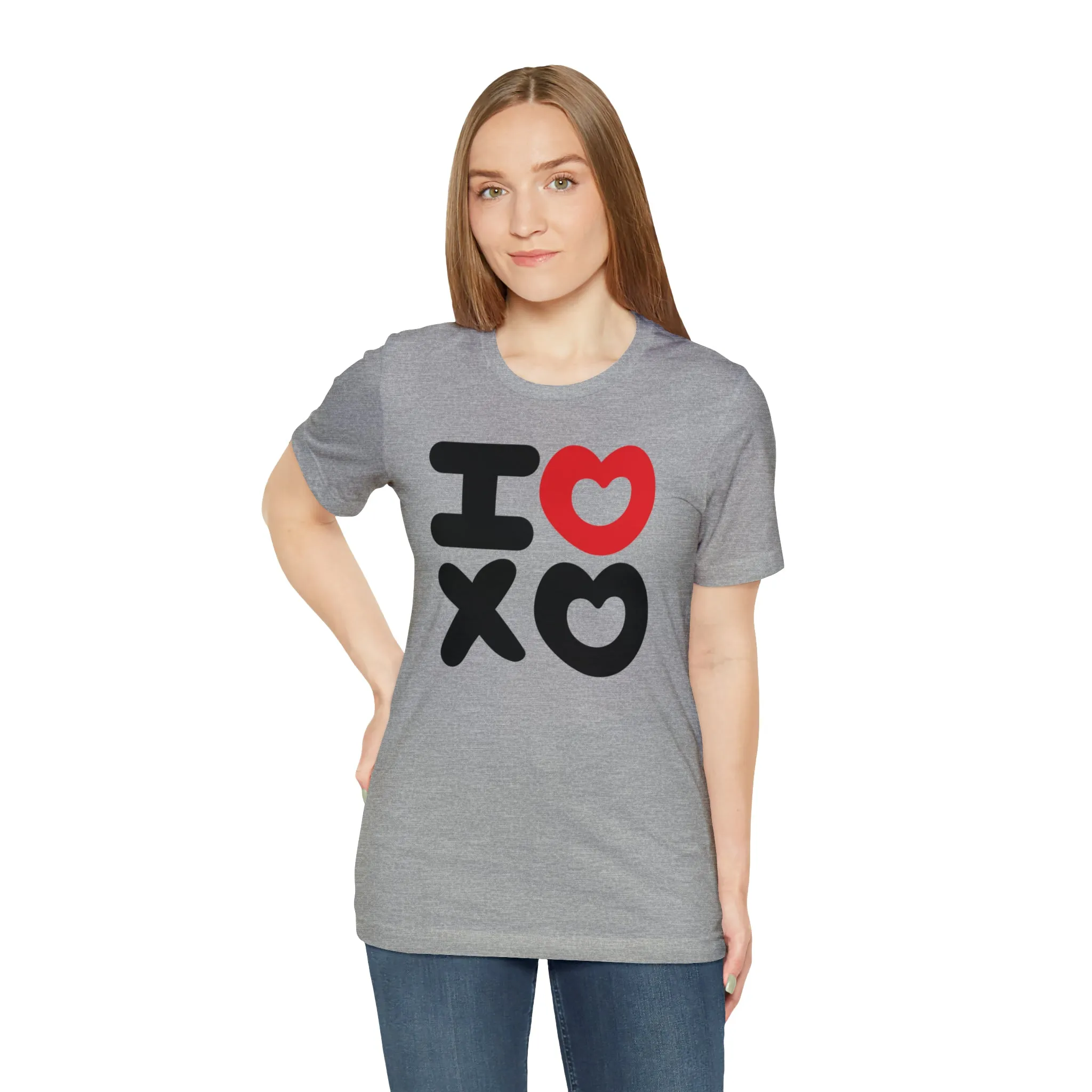 I Love XO Happy Valentine's Day T-Shirt | Sweetheart Love Tee |  Bella Canvas 3001 Unisex |  I Love You Short Sleeve Tshirt