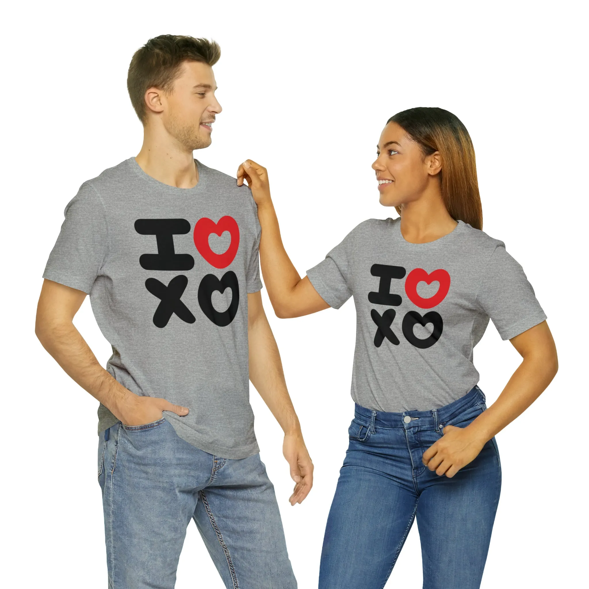 I Love XO Happy Valentine's Day T-Shirt | Sweetheart Love Tee |  Bella Canvas 3001 Unisex |  I Love You Short Sleeve Tshirt