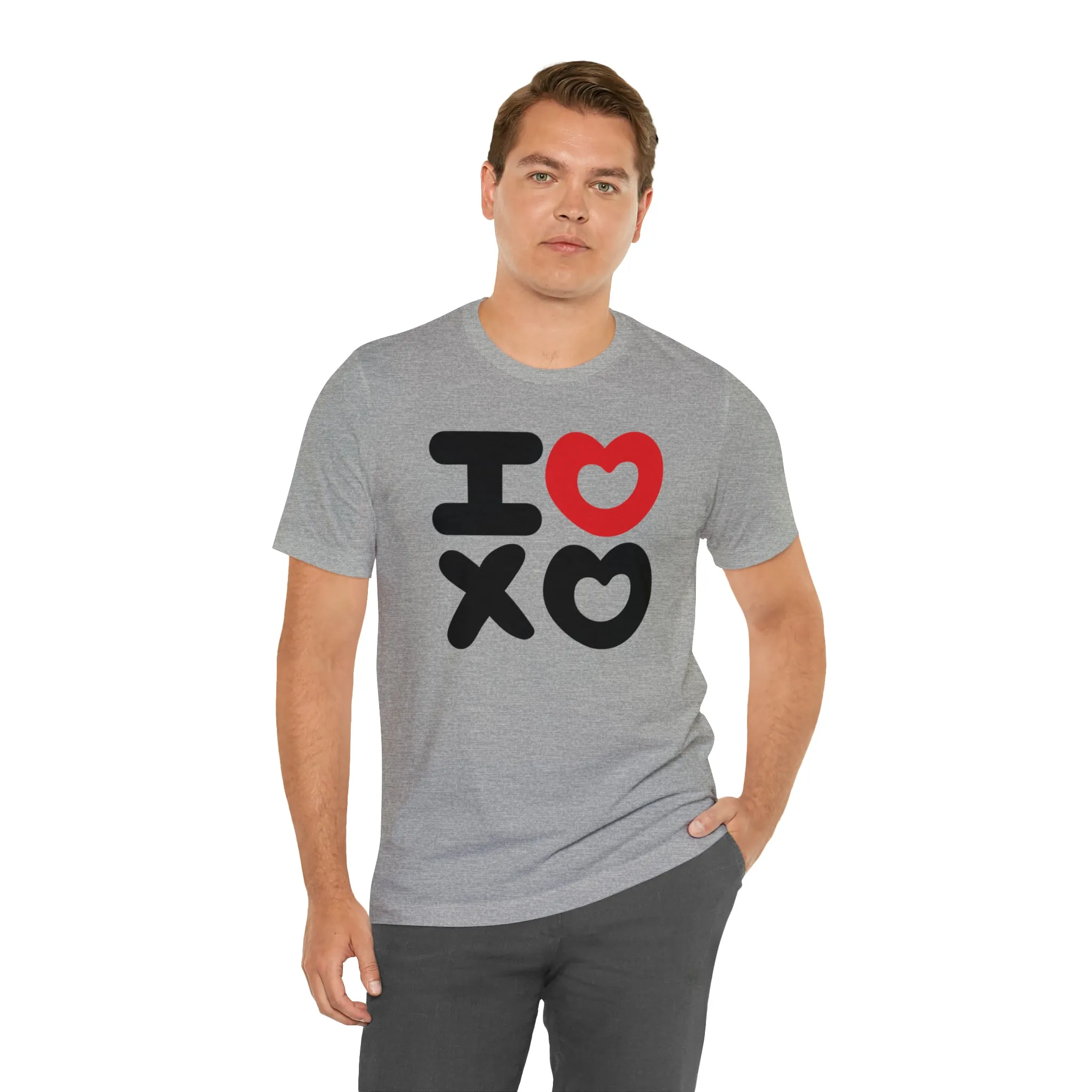 I Love XO Happy Valentine's Day T-Shirt | Sweetheart Love Tee |  Bella Canvas 3001 Unisex |  I Love You Short Sleeve Tshirt