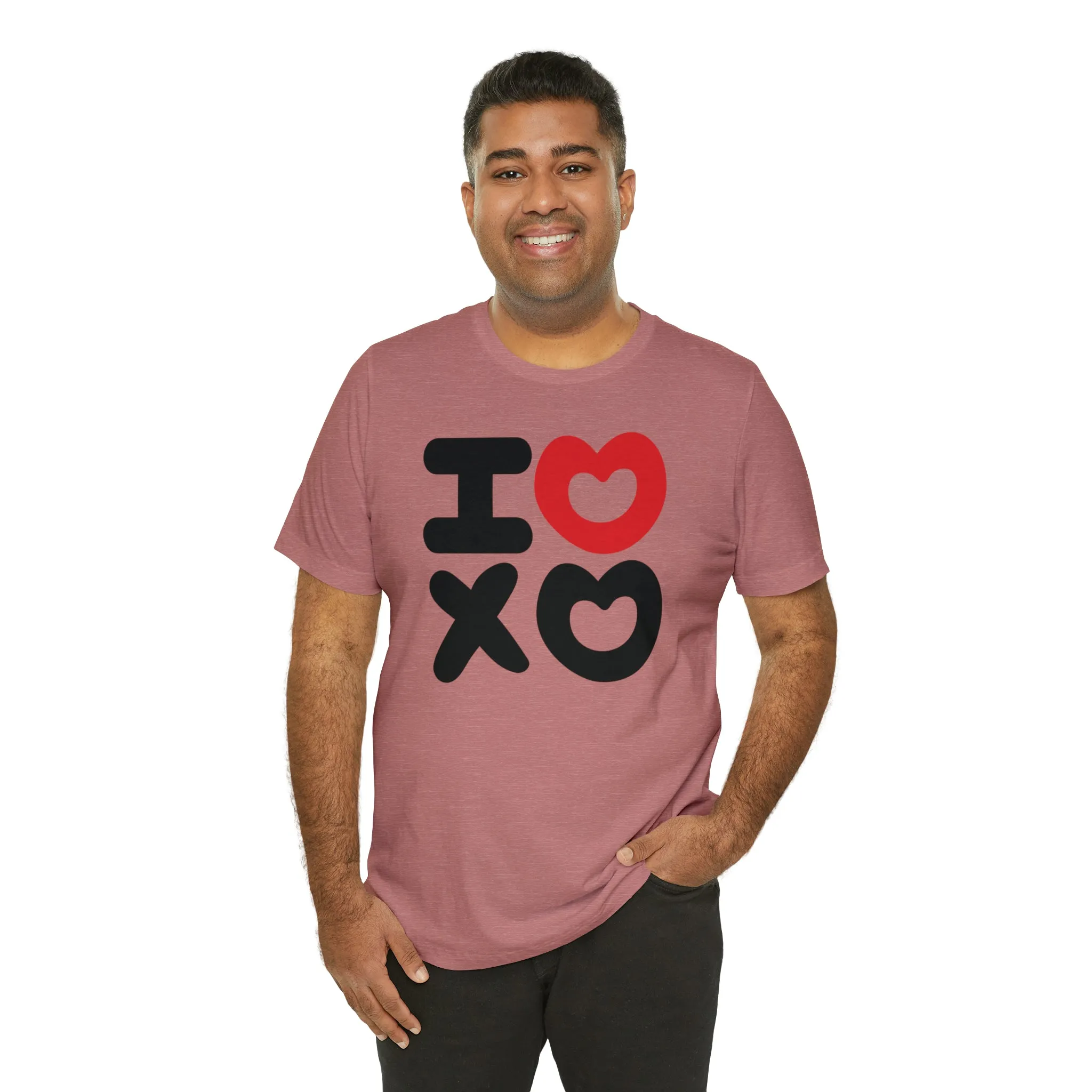 I Love XO Happy Valentine's Day T-Shirt | Sweetheart Love Tee |  Bella Canvas 3001 Unisex |  I Love You Short Sleeve Tshirt