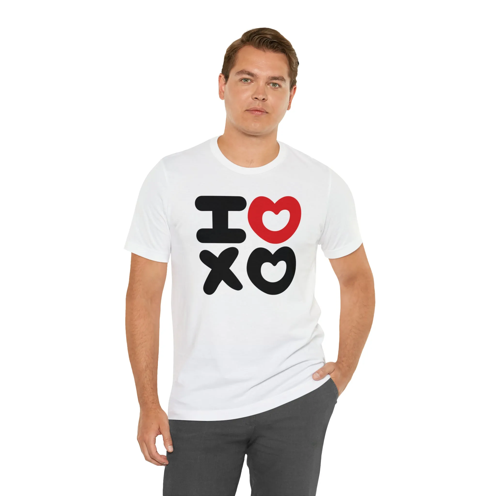 I Love XO Happy Valentine's Day T-Shirt | Sweetheart Love Tee |  Bella Canvas 3001 Unisex |  I Love You Short Sleeve Tshirt