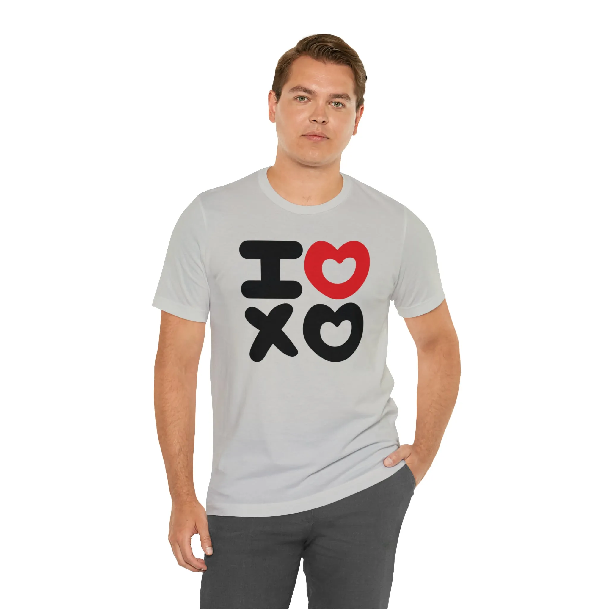 I Love XO Happy Valentine's Day T-Shirt | Sweetheart Love Tee |  Bella Canvas 3001 Unisex |  I Love You Short Sleeve Tshirt