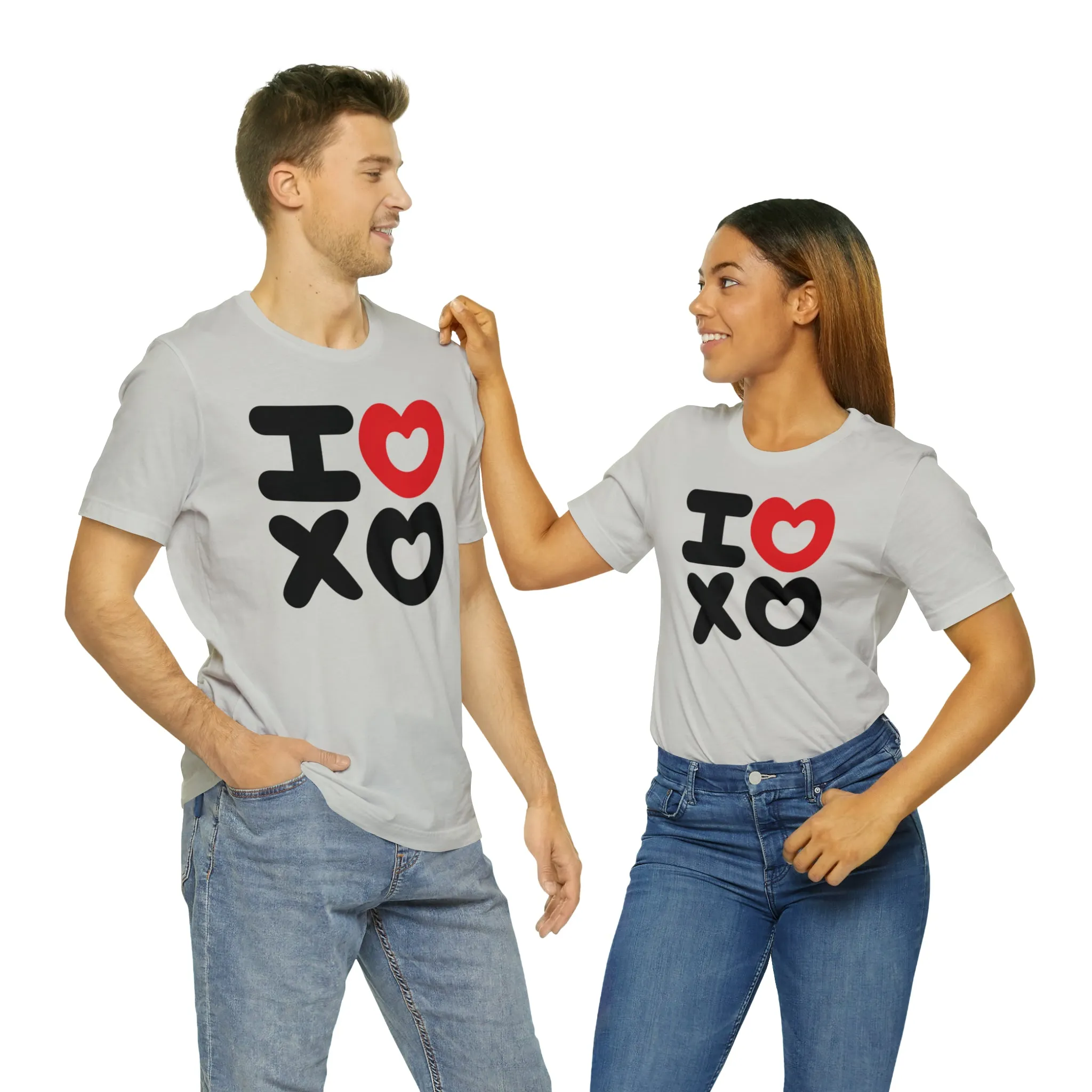 I Love XO Happy Valentine's Day T-Shirt | Sweetheart Love Tee |  Bella Canvas 3001 Unisex |  I Love You Short Sleeve Tshirt
