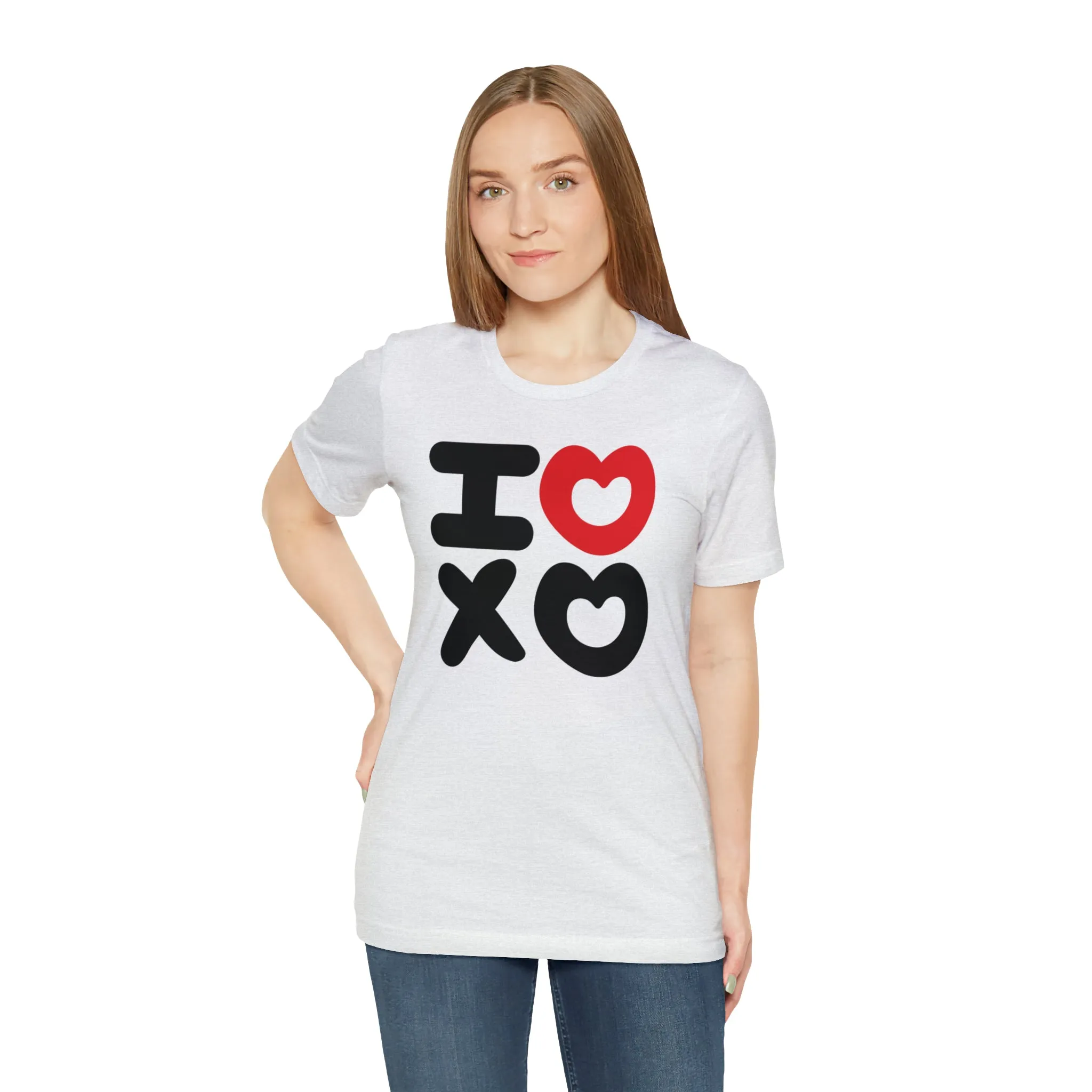 I Love XO Happy Valentine's Day T-Shirt | Sweetheart Love Tee |  Bella Canvas 3001 Unisex |  I Love You Short Sleeve Tshirt
