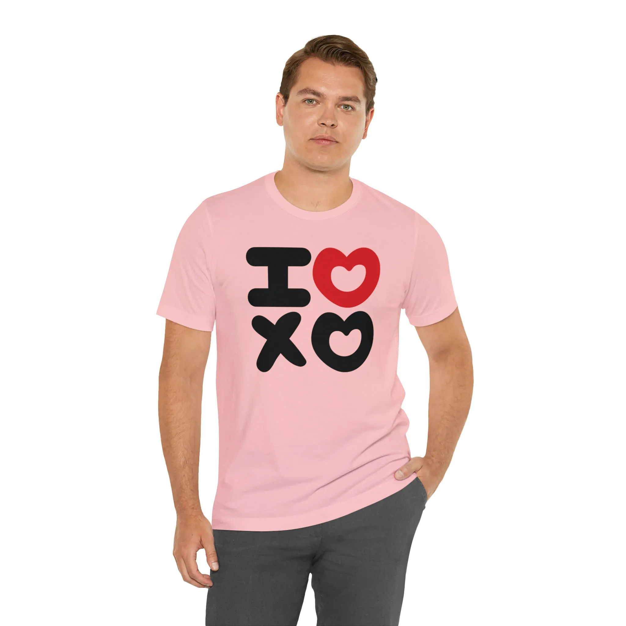 I Love XO Happy Valentine's Day T-Shirt | Sweetheart Love Tee |  Bella Canvas 3001 Unisex |  I Love You Short Sleeve Tshirt