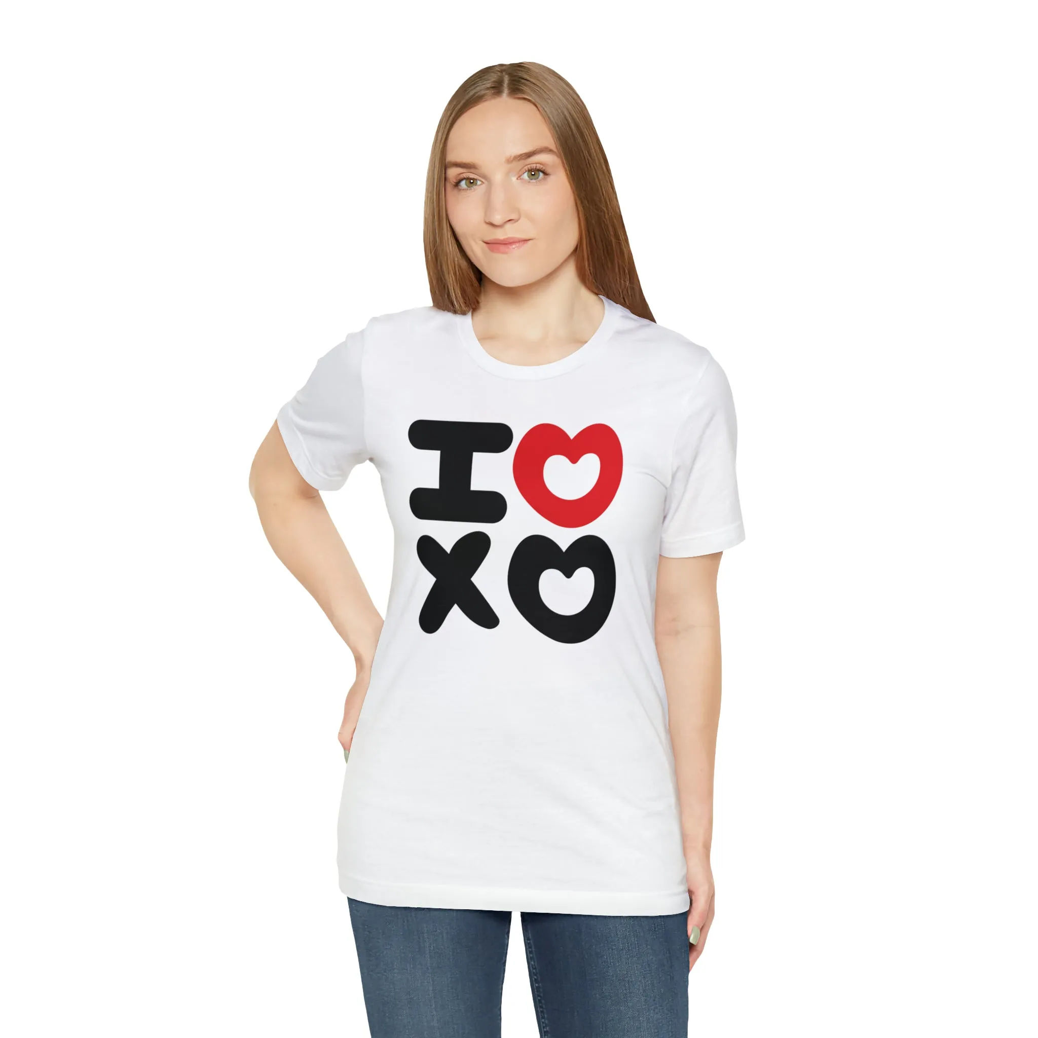 I Love XO Happy Valentine's Day T-Shirt | Sweetheart Love Tee |  Bella Canvas 3001 Unisex |  I Love You Short Sleeve Tshirt