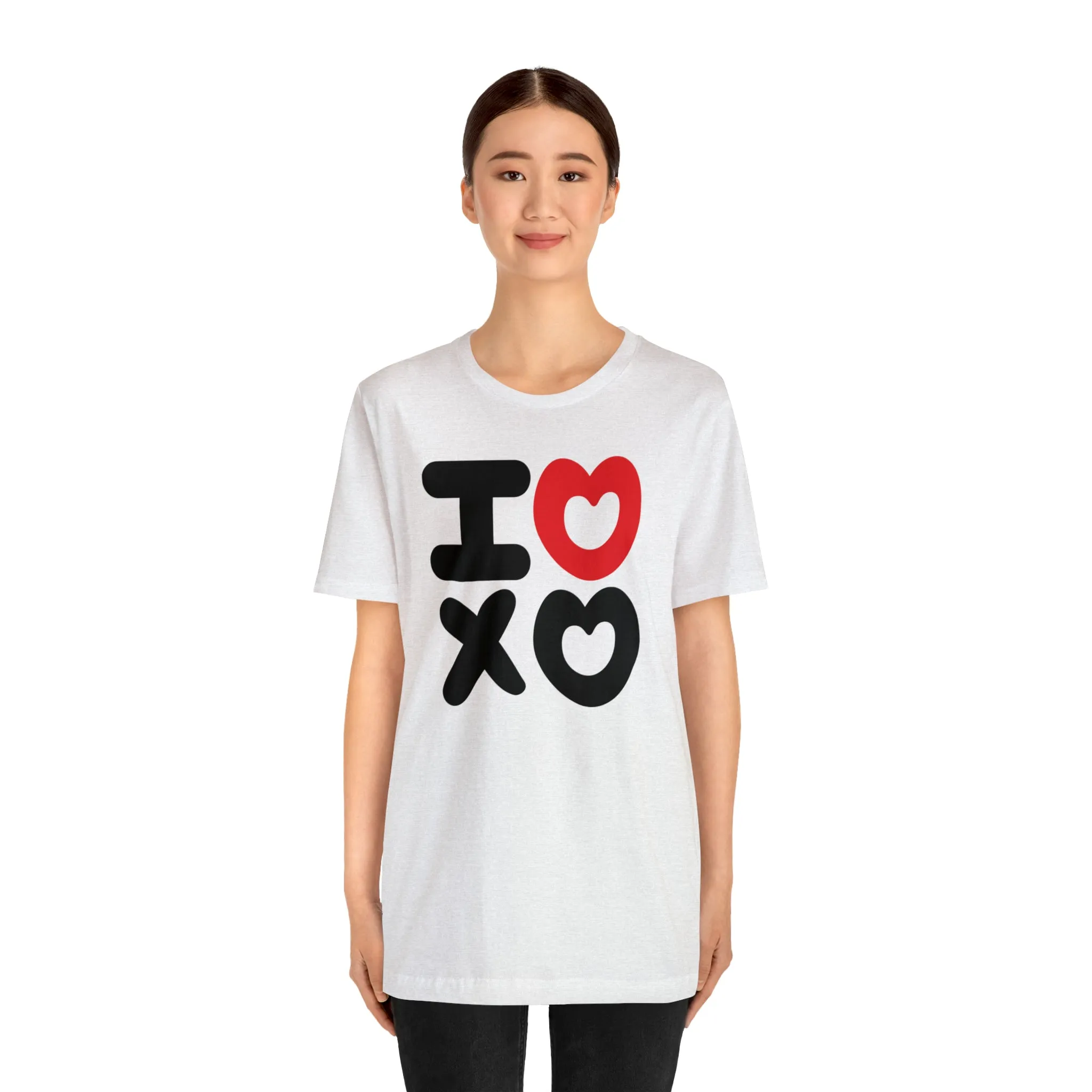 I Love XO Happy Valentine's Day T-Shirt | Sweetheart Love Tee |  Bella Canvas 3001 Unisex |  I Love You Short Sleeve Tshirt