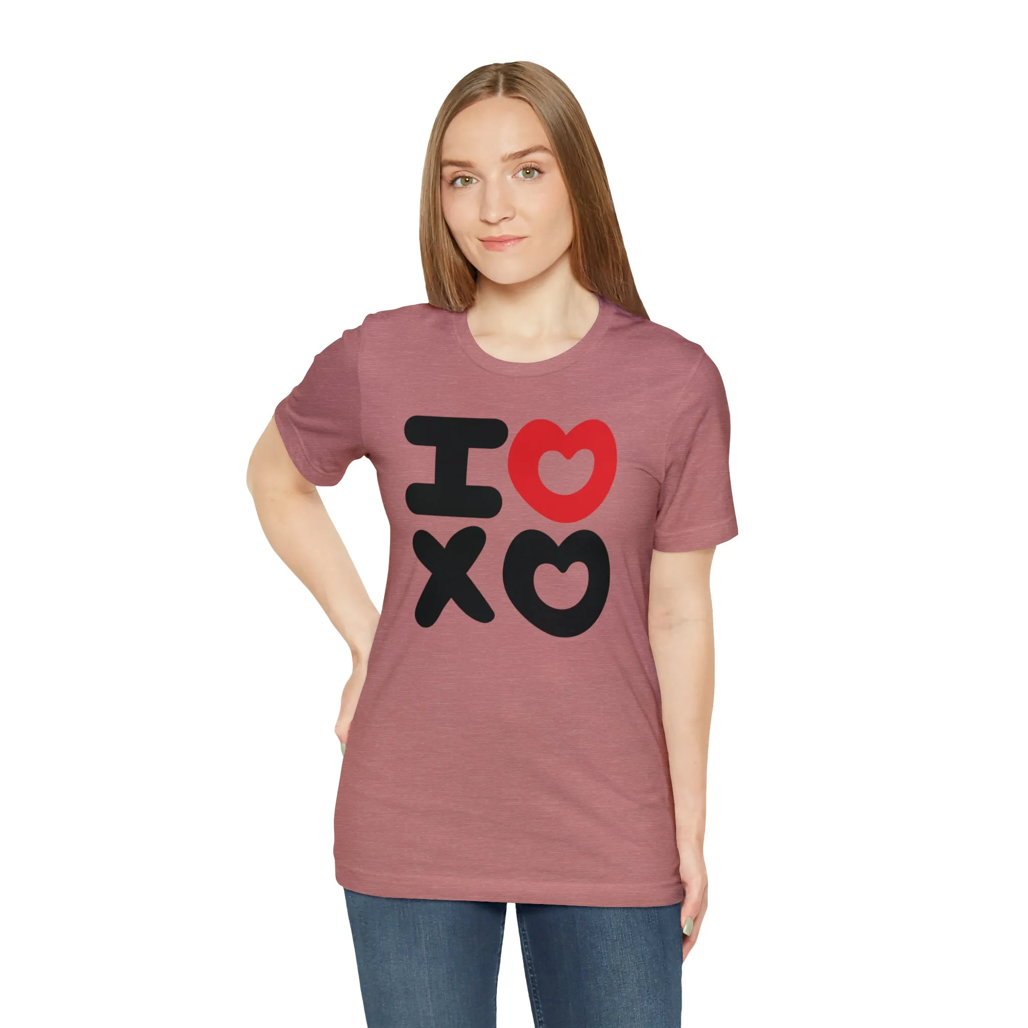 I Love XO Happy Valentine's Day T-Shirt | Sweetheart Love Tee |  Bella Canvas 3001 Unisex |  I Love You Short Sleeve Tshirt