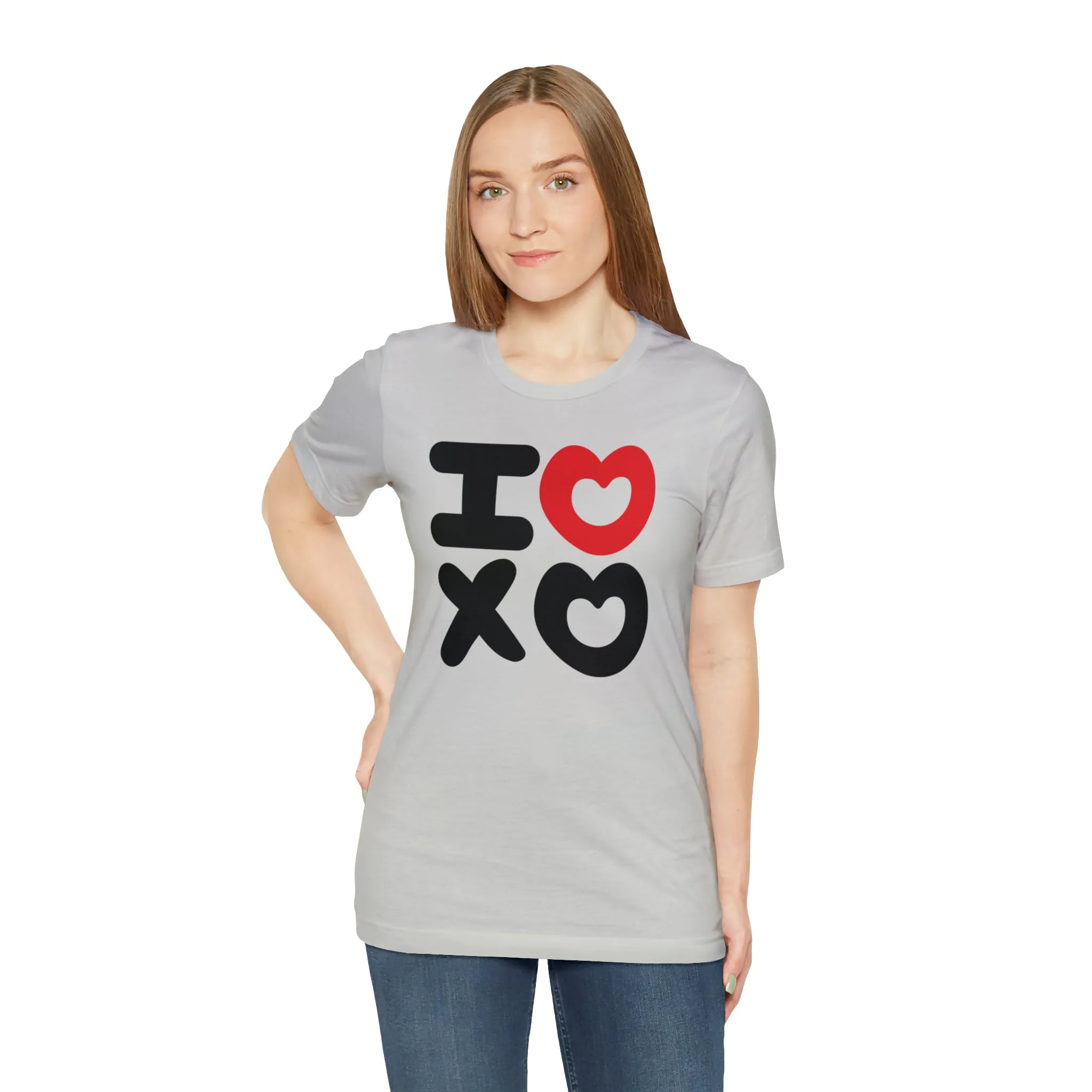 I Love XO Happy Valentine's Day T-Shirt | Sweetheart Love Tee |  Bella Canvas 3001 Unisex |  I Love You Short Sleeve Tshirt