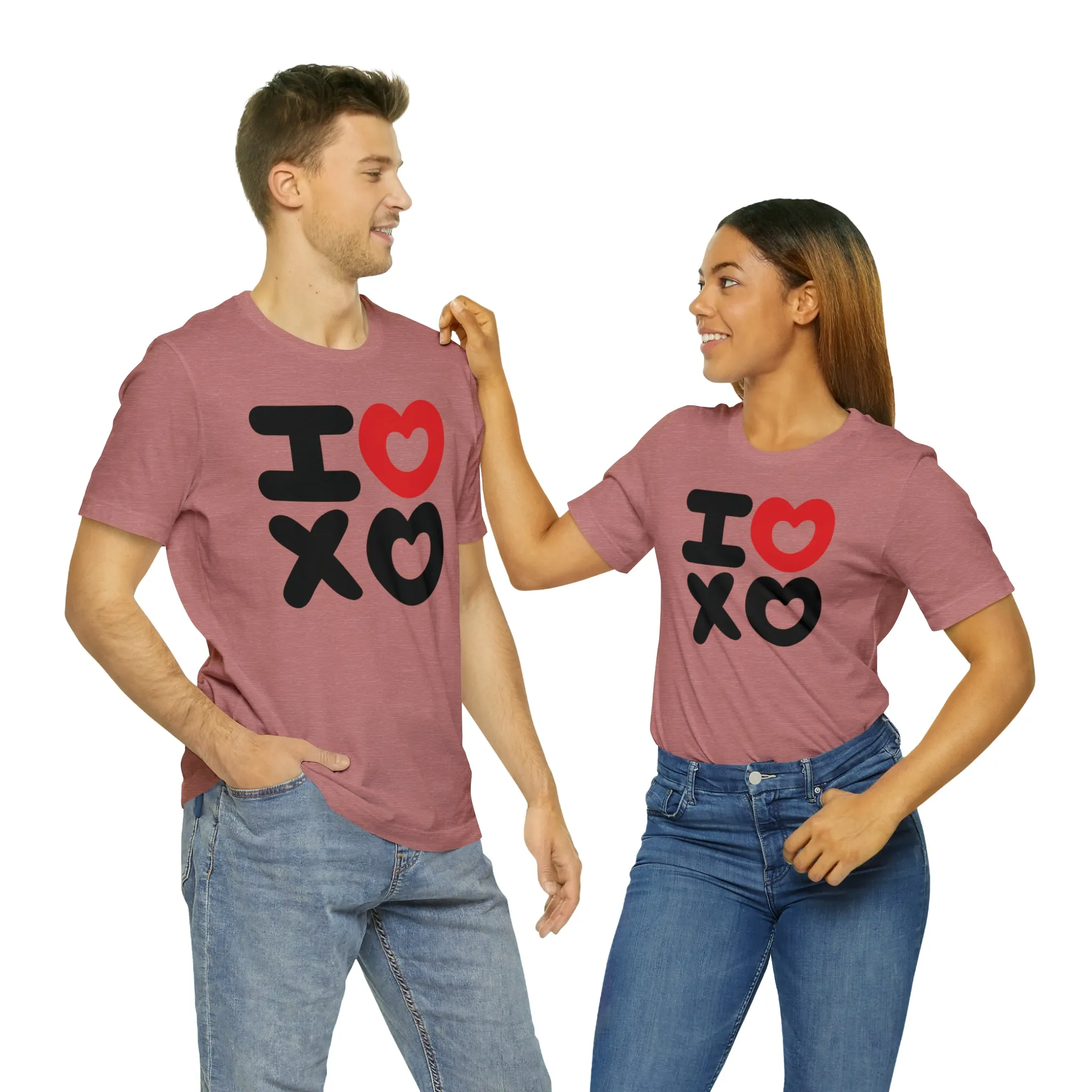I Love XO Happy Valentine's Day T-Shirt | Sweetheart Love Tee |  Bella Canvas 3001 Unisex |  I Love You Short Sleeve Tshirt