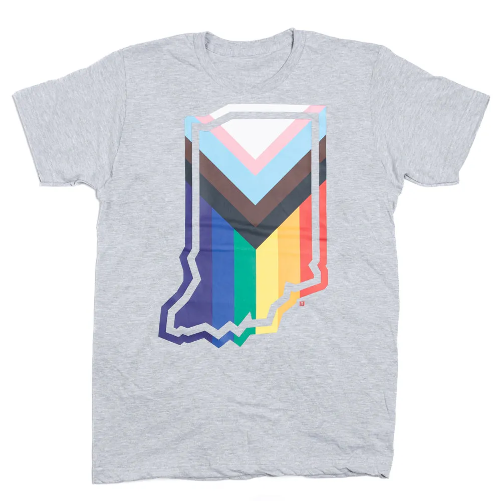 Indiana Outline Progress Pride Flag