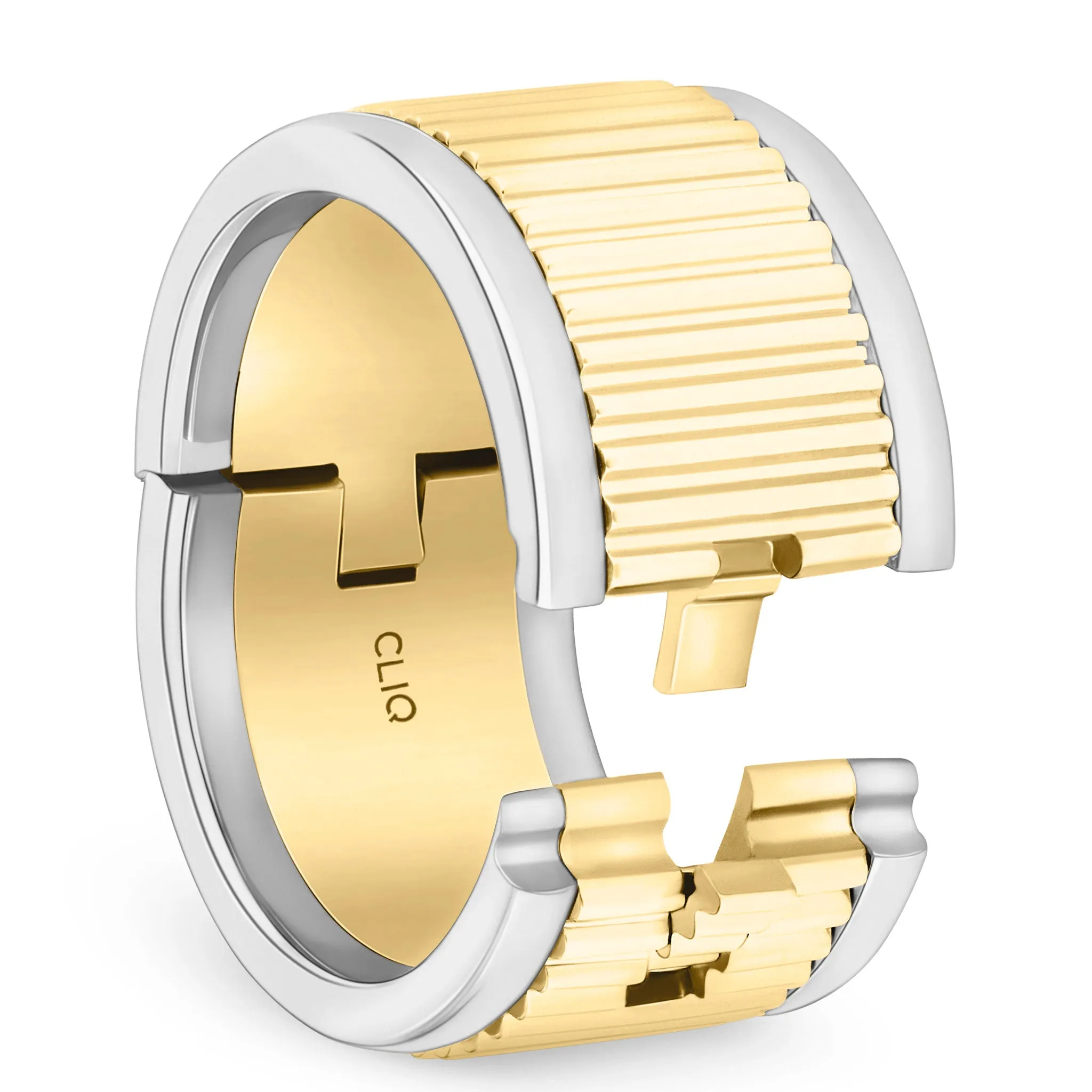 Innsbruck Two-Tone Band with Grooved Center, 14mm