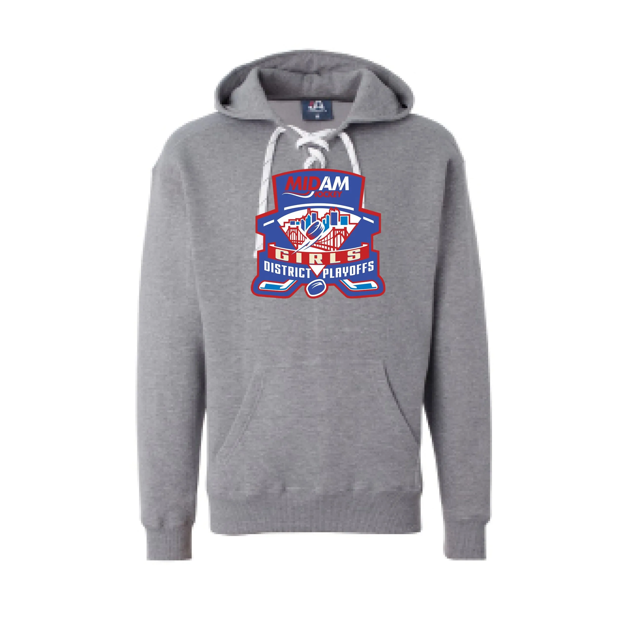 J American Sport Laced Hoodies Midam Hockey Girls District Playoffs