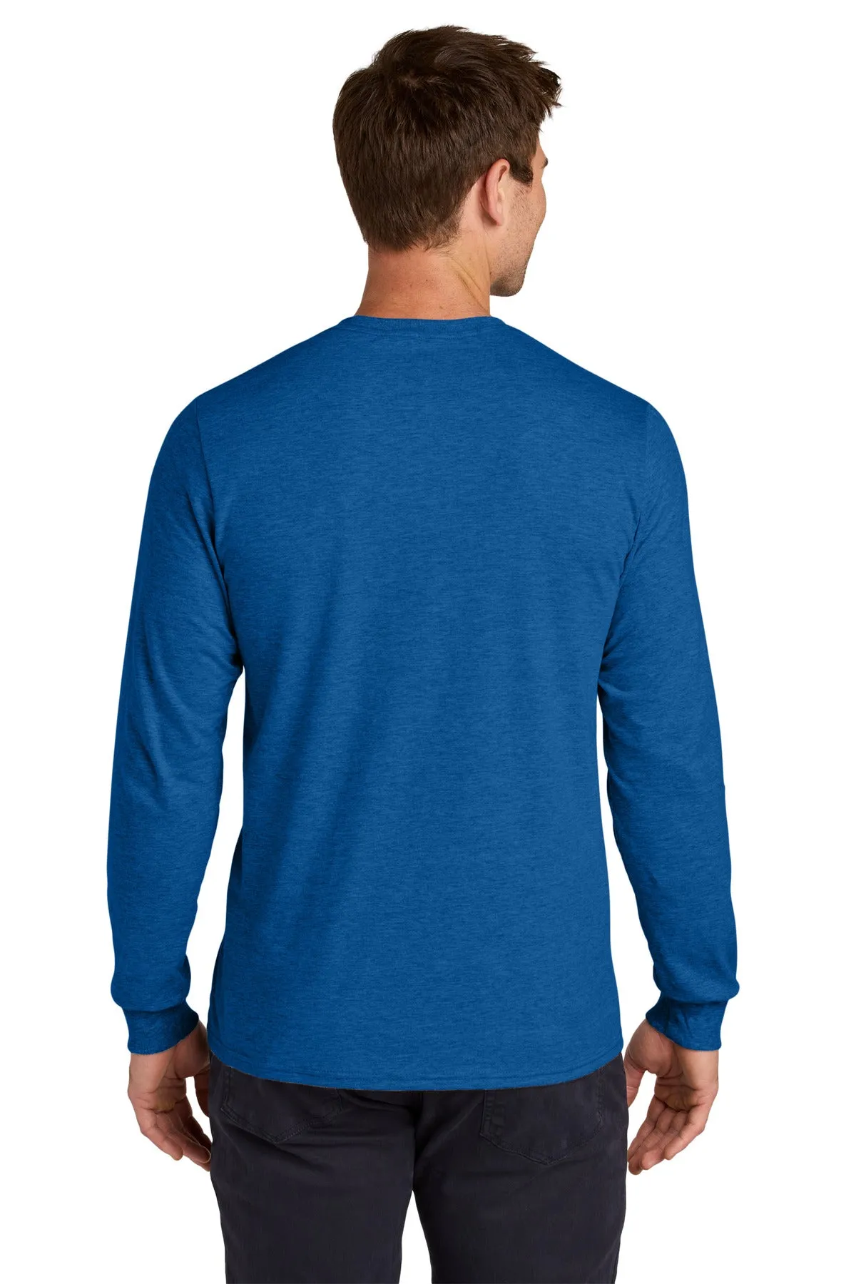 Jerzees Classics Unisex Cotton Long Sleeve T-Shirt 363L Retro Heather Royal