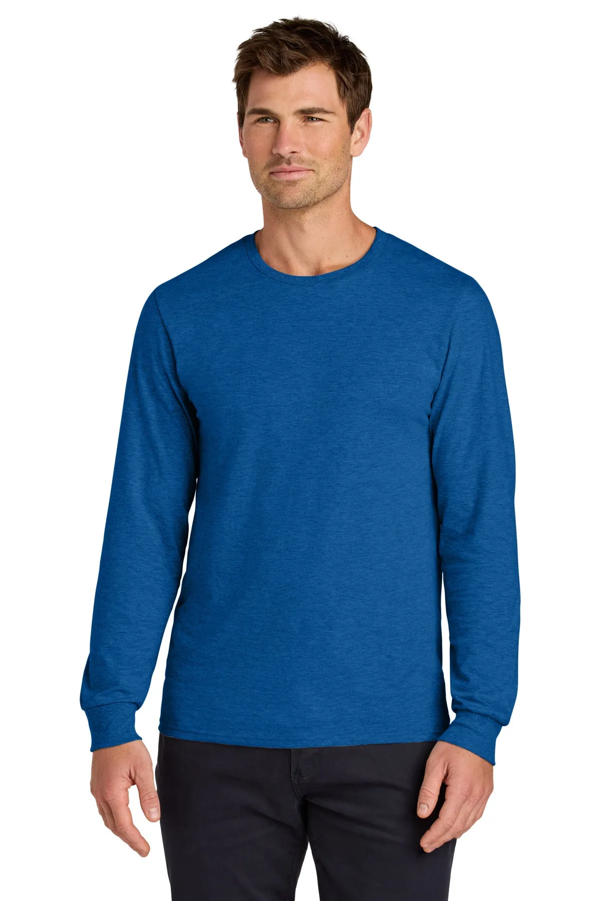 Jerzees Classics Unisex Cotton Long Sleeve T-Shirt 363L Retro Heather Royal