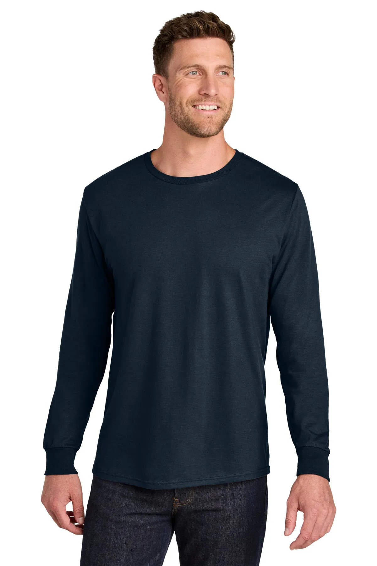 Jerzees Ultimate Unisex Ring Spun Long Sleeve T-Shirt IC46L J. Navy