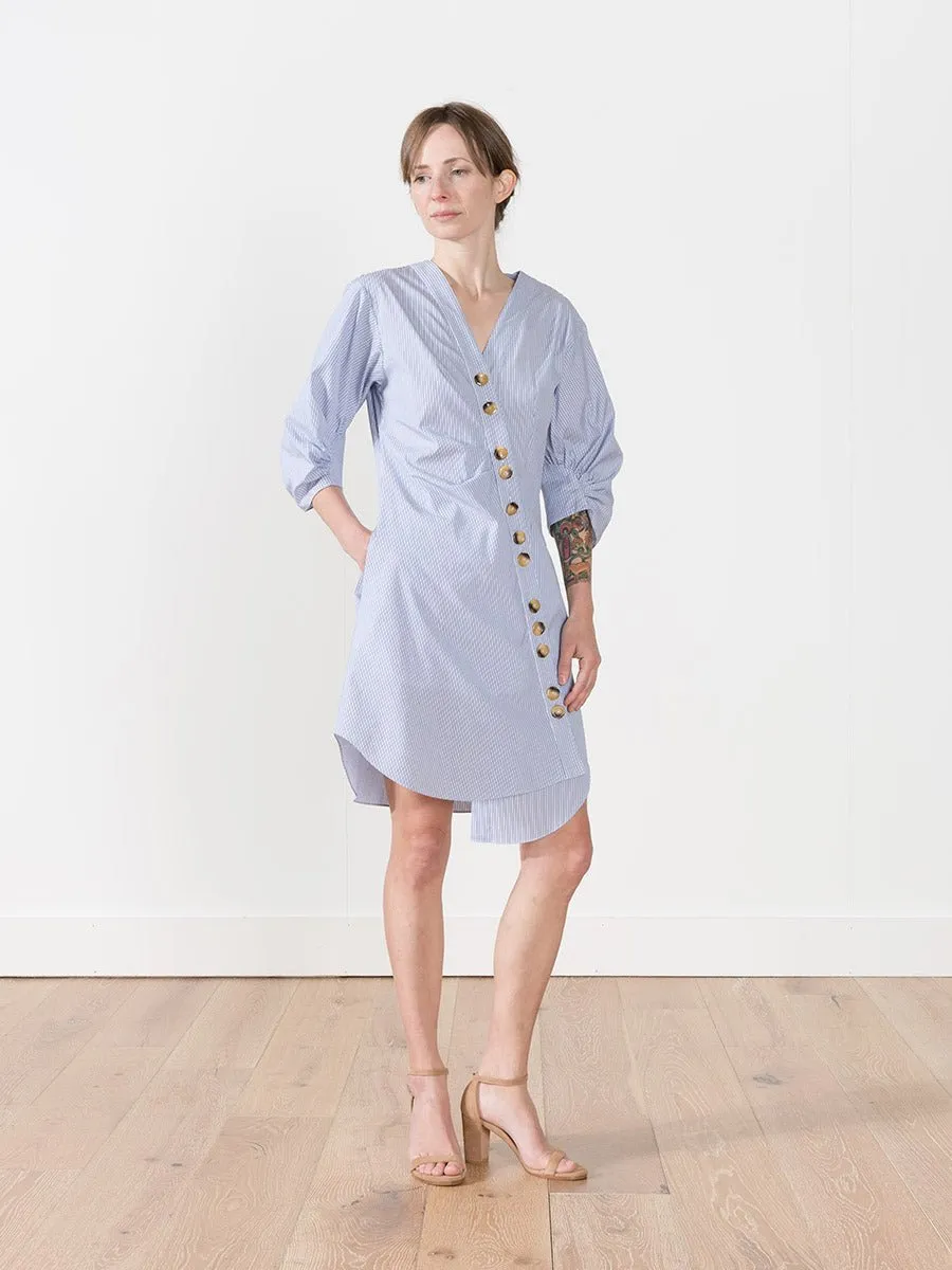 jones asymmetrical shirt dress