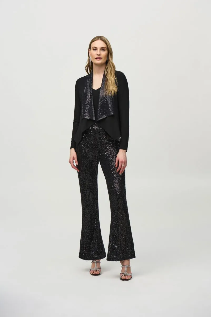 Joseph Ribkoff Black Sequined Detail Cover-Up Jacket 244050