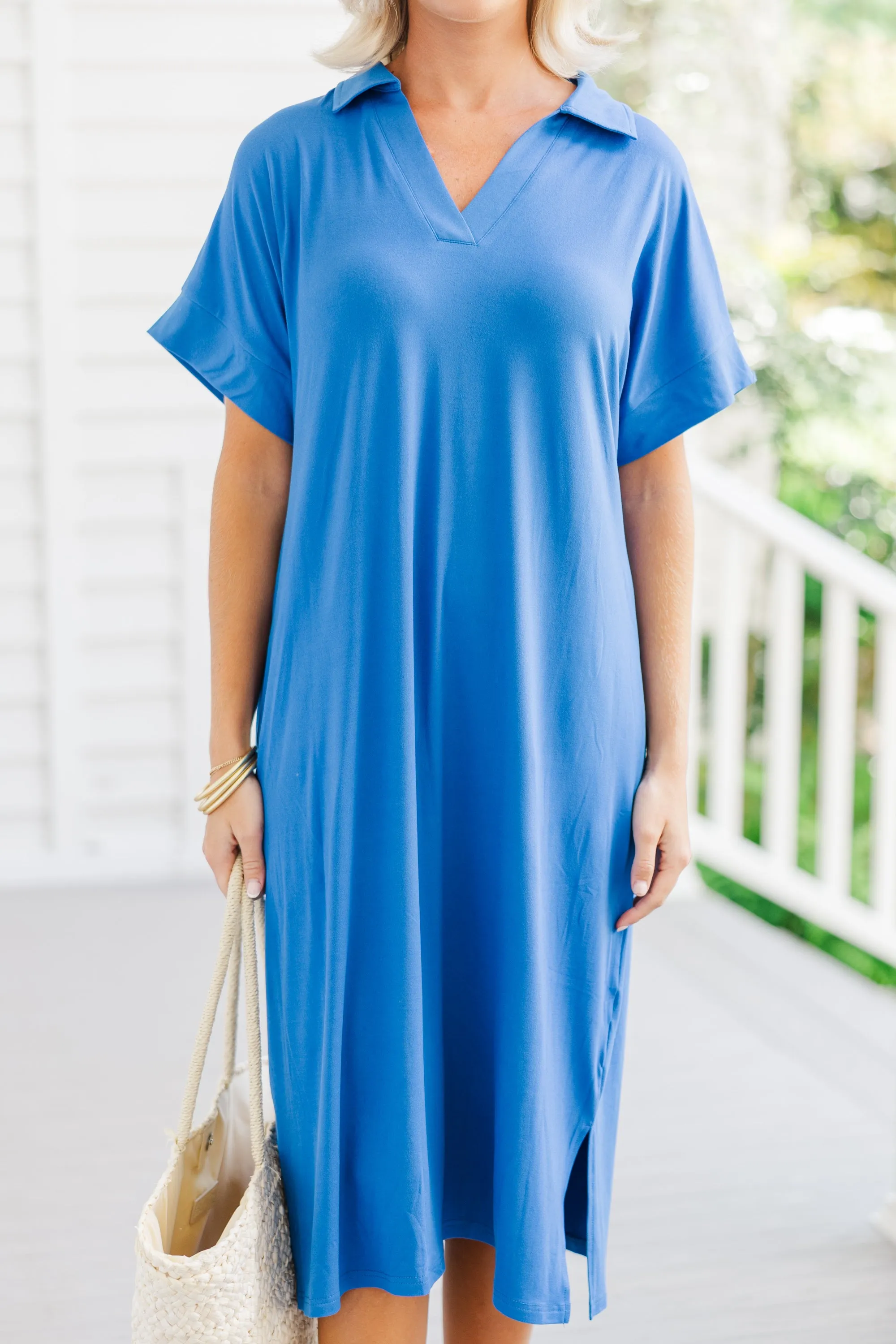 Just The Beginning Royal Blue Midi Dress