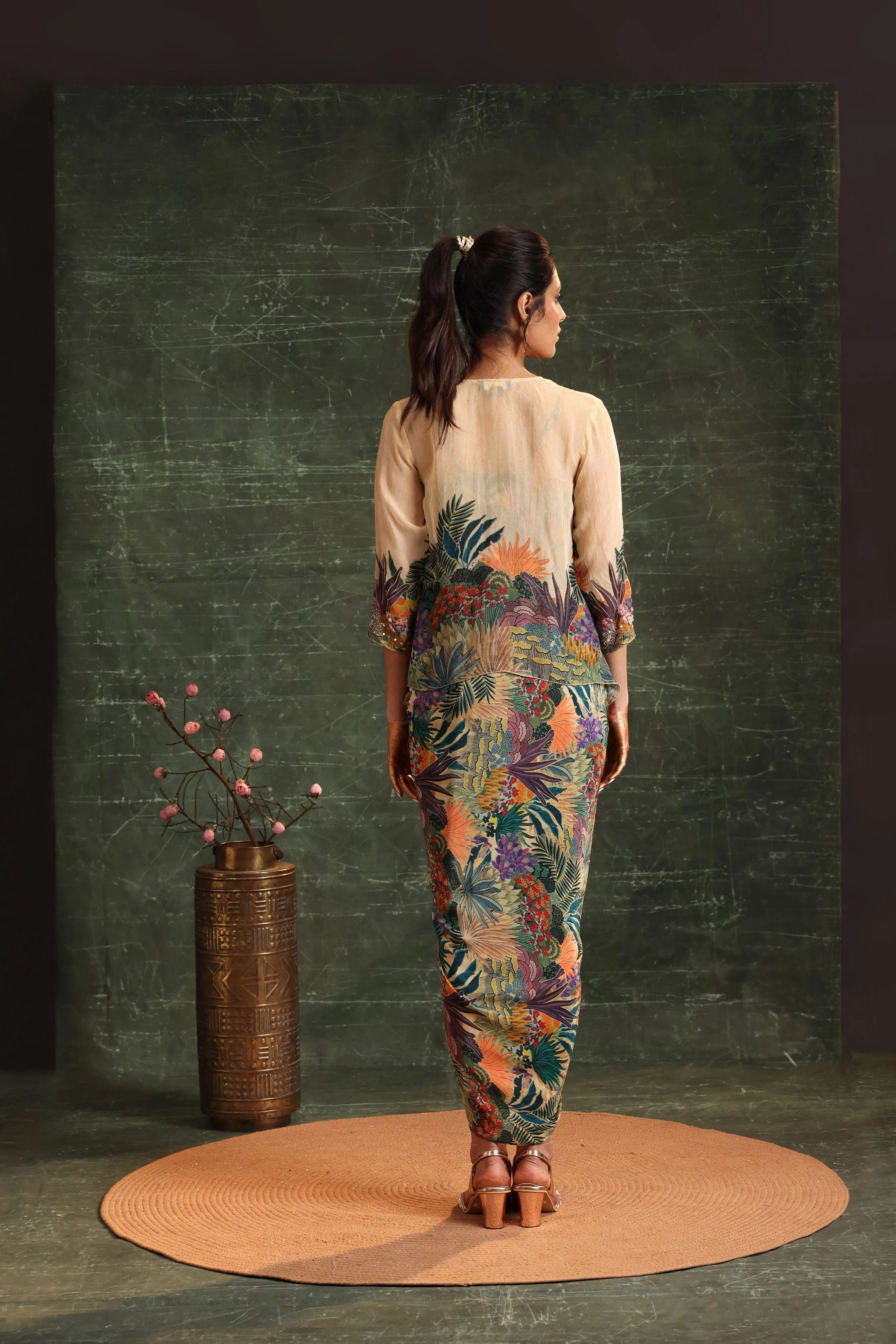 Kaira Embellished Drape Dress Set