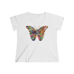 KALEIDOSCOPIC BUTTERFLY <br>women's curvy tee