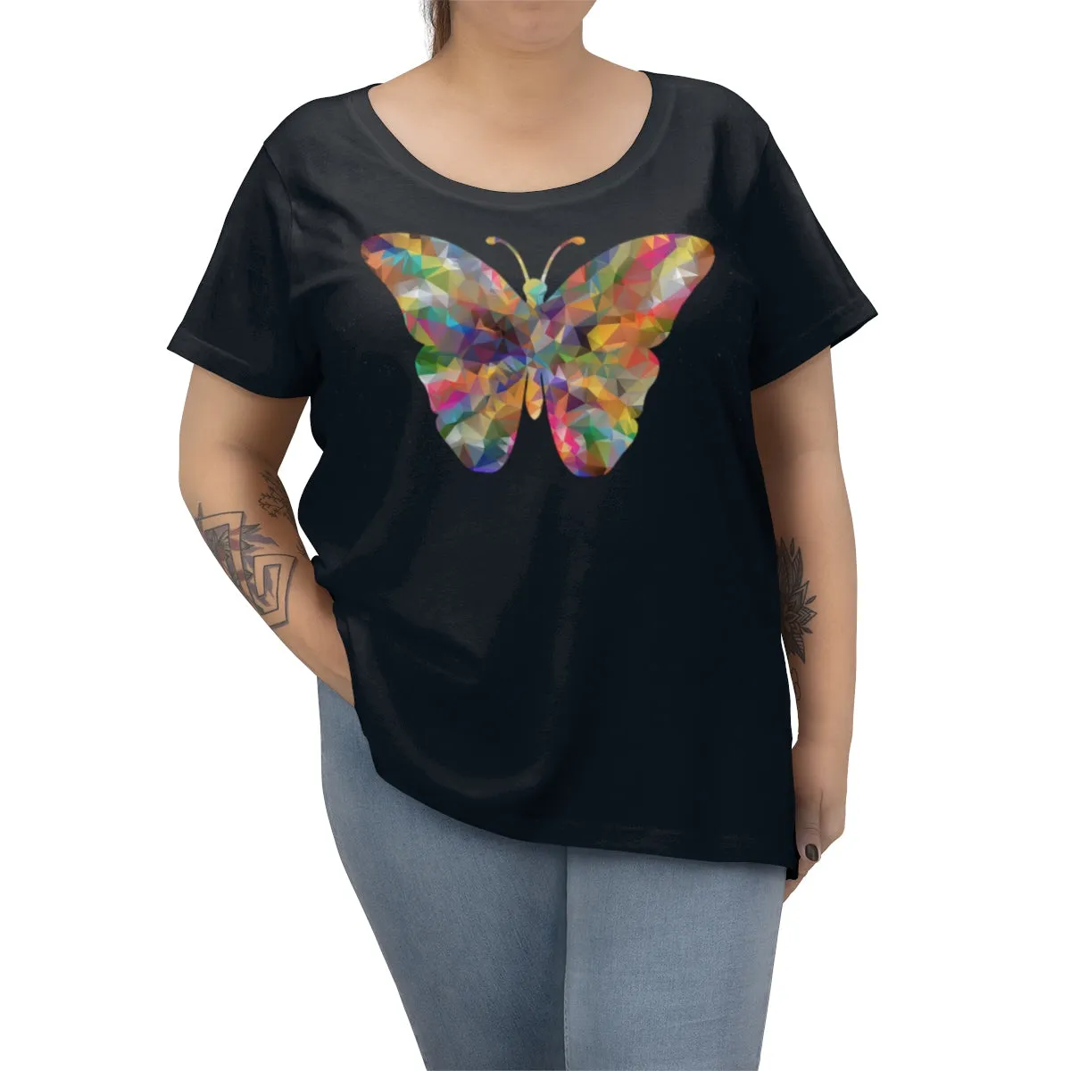 KALEIDOSCOPIC BUTTERFLY <br>women's curvy tee
