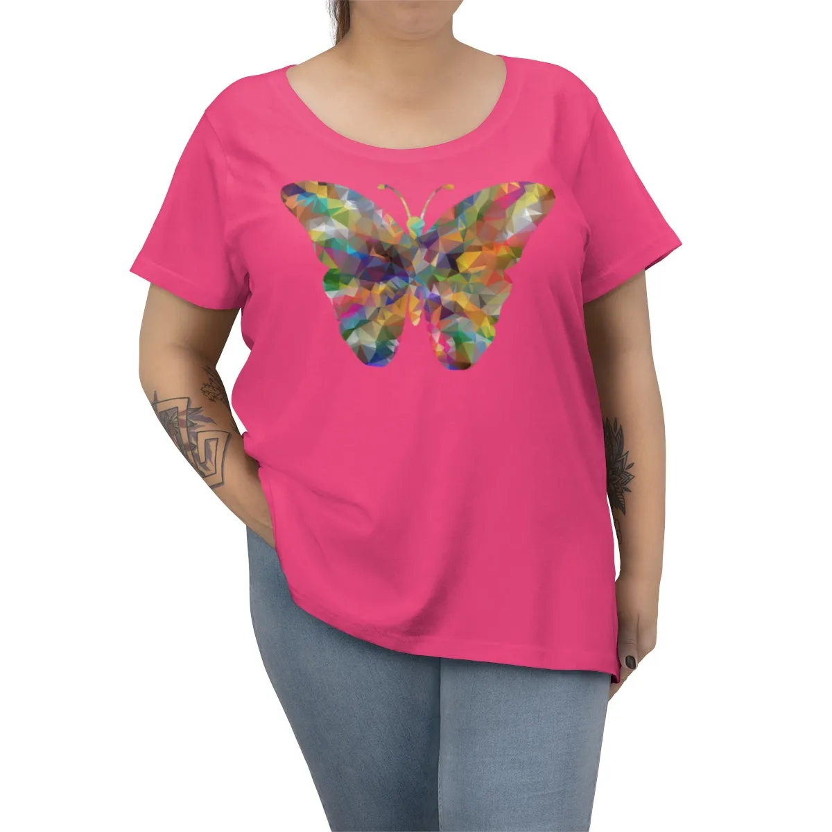 KALEIDOSCOPIC BUTTERFLY <br>women's curvy tee