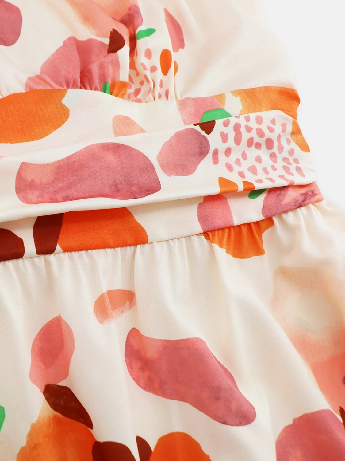 Kallie Ruched Printed Halter Neck Sleeveless Dress