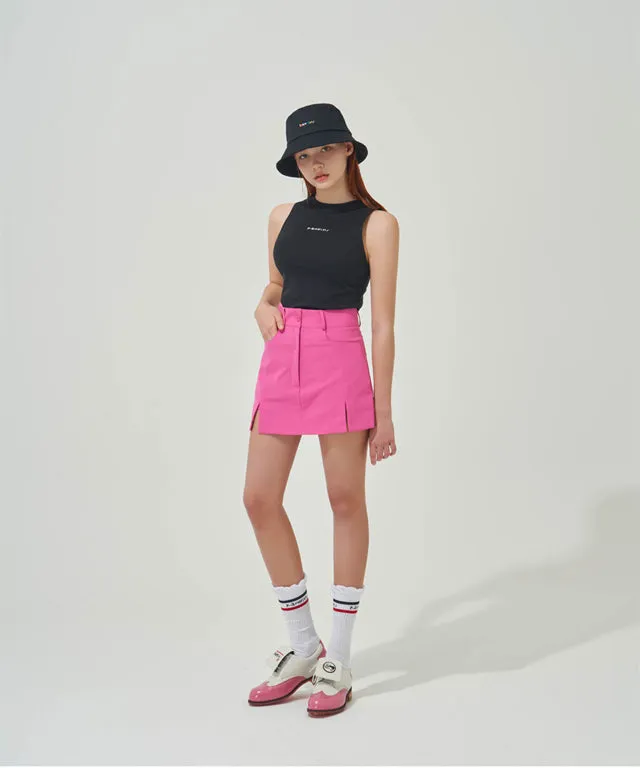 KANDINI Half-neck Sleeveless T-shirts - Black
