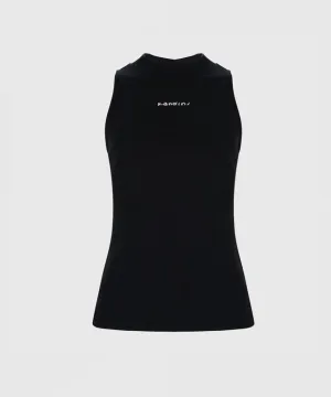 KANDINI Half-neck Sleeveless T-shirts - Black