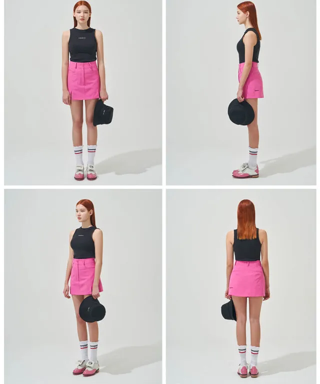 KANDINI Half-neck Sleeveless T-shirts - Black