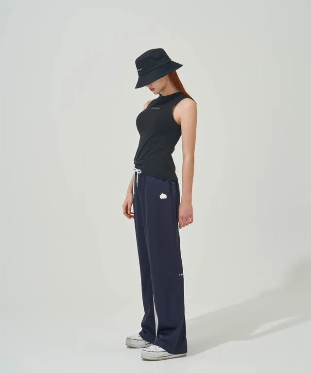 KANDINI Half-neck Sleeveless T-shirts - Black