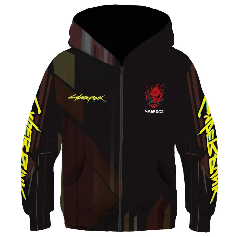 Kids Cyberpunk 2077 Pullover Hoodies Sweatshirt Cosplay Casual Coat Streetwear