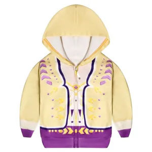 Kids Frozen2 Princess Anna Hoodies Yellow Zip Up Sweatshirt