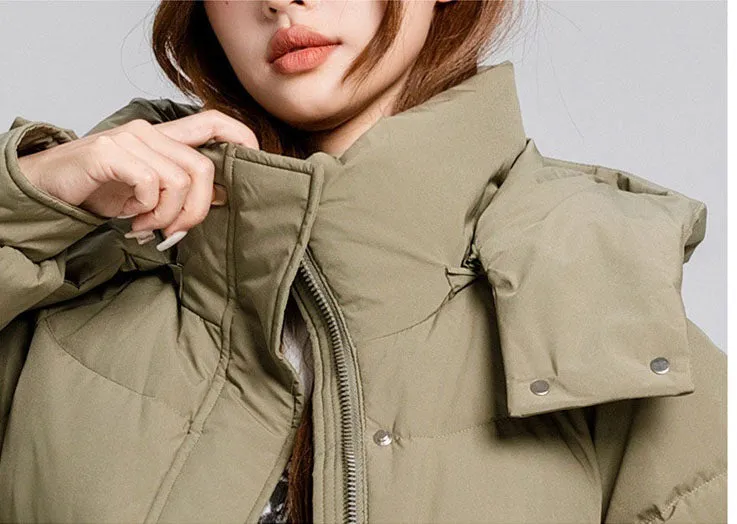 Knee-Length Padded Women's Puffer Coat for Ultimate Warmth